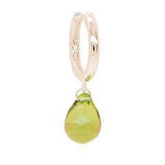 Sugar Drop Green Earrings in Silver