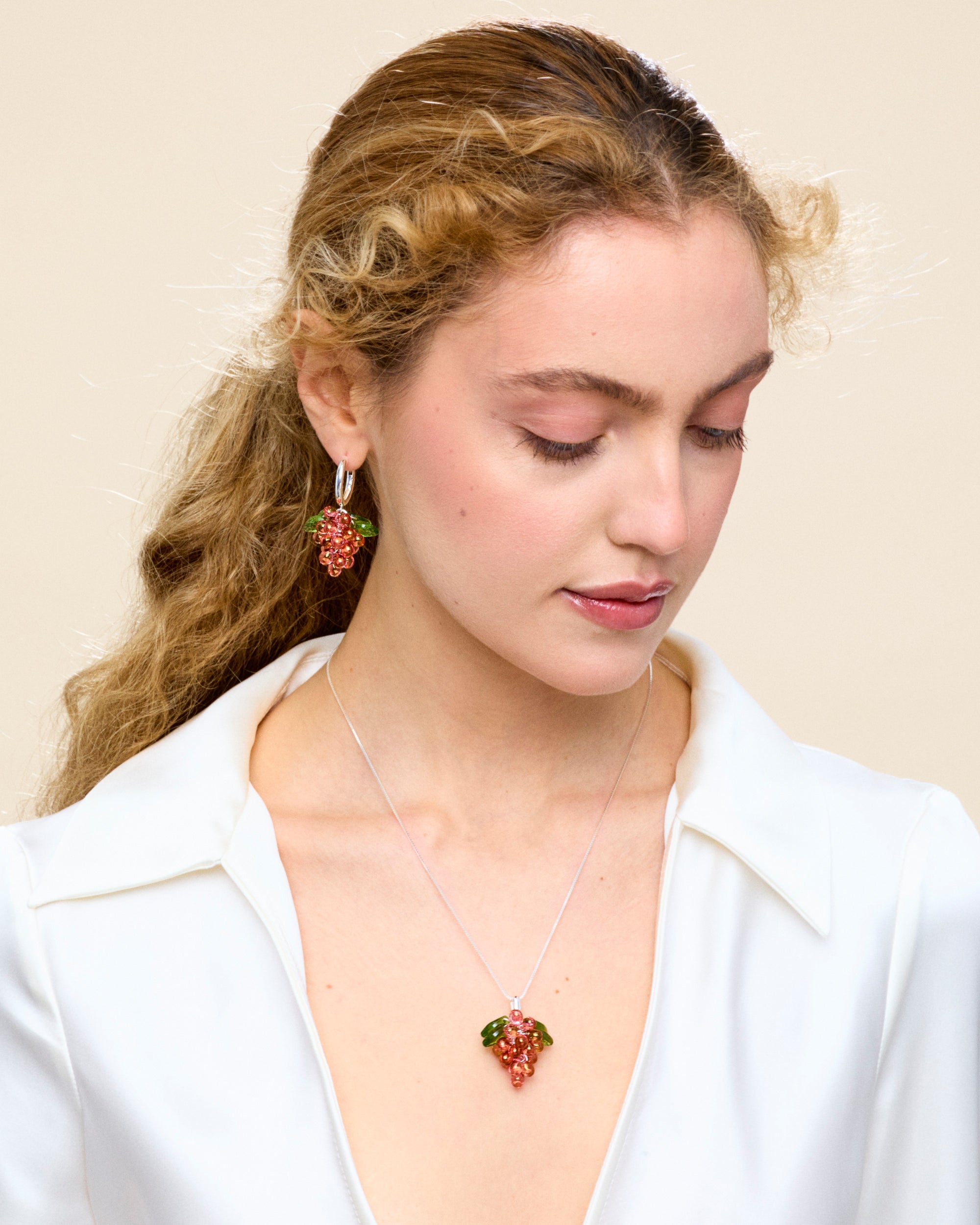 Raspberry Jelly Necklace in Silver
