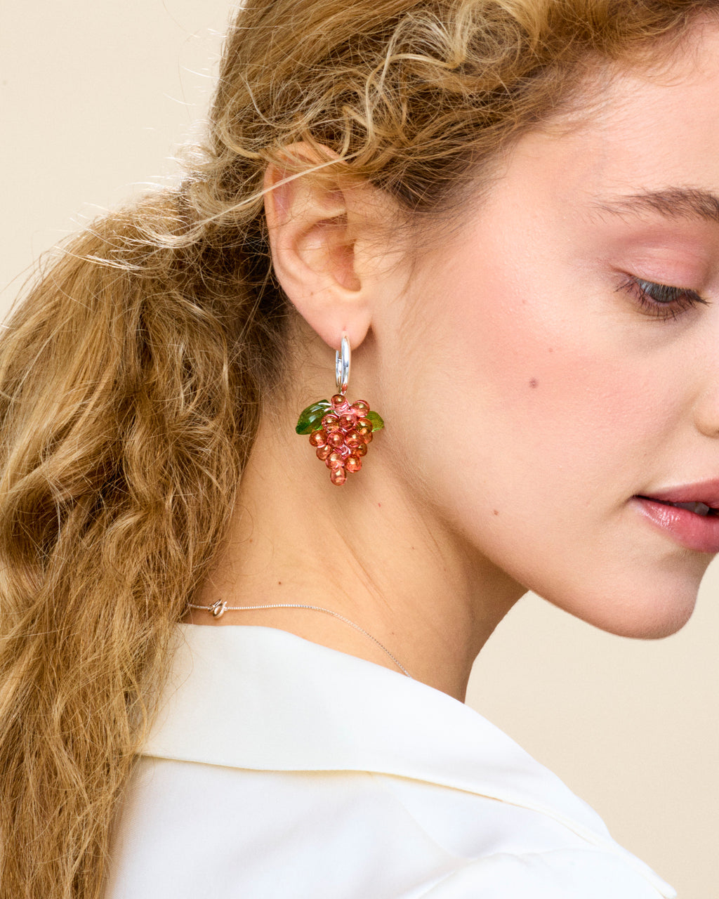 Raspberry Jelly Earrings in Silver