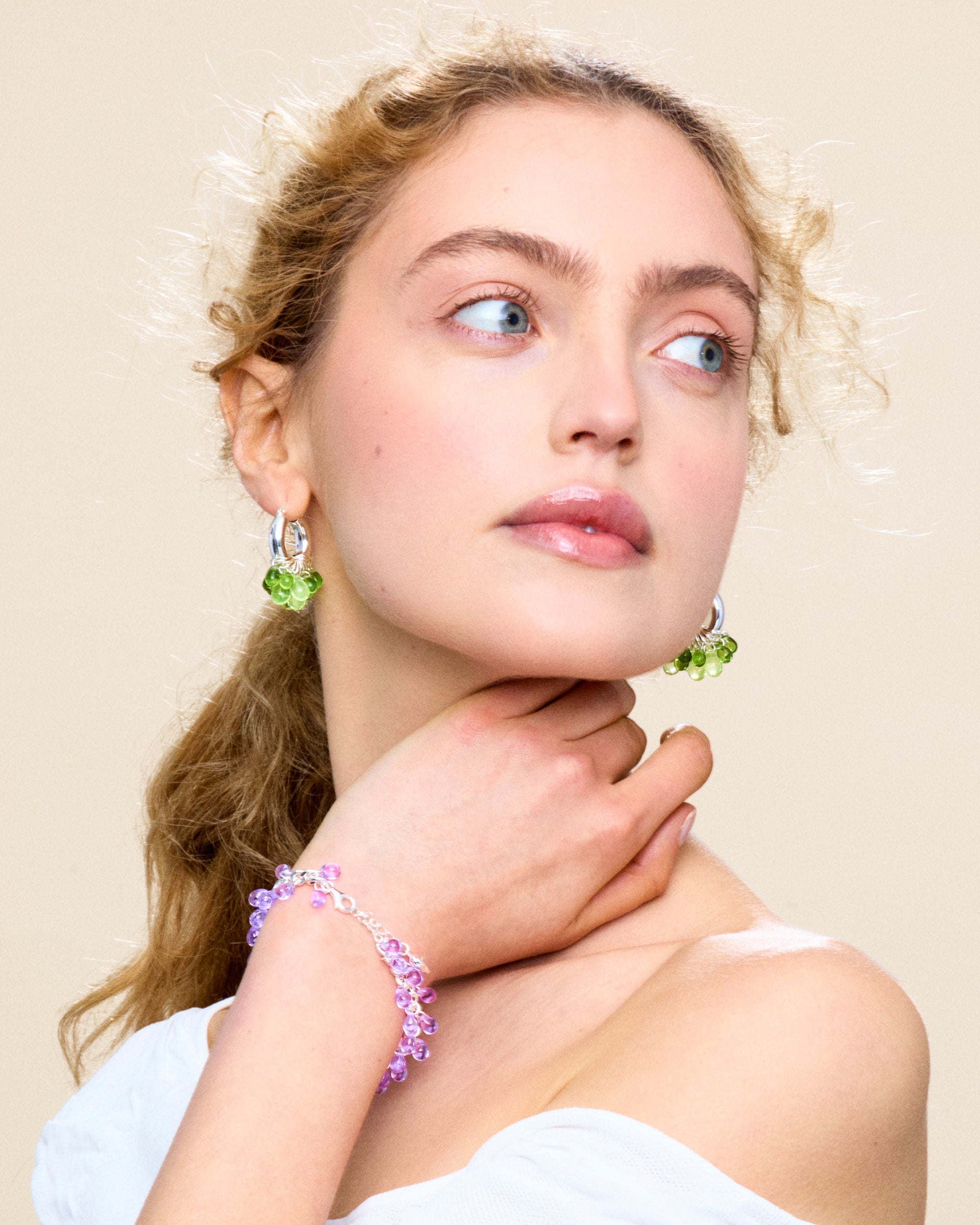 Swirly Popz Earrings in Silver