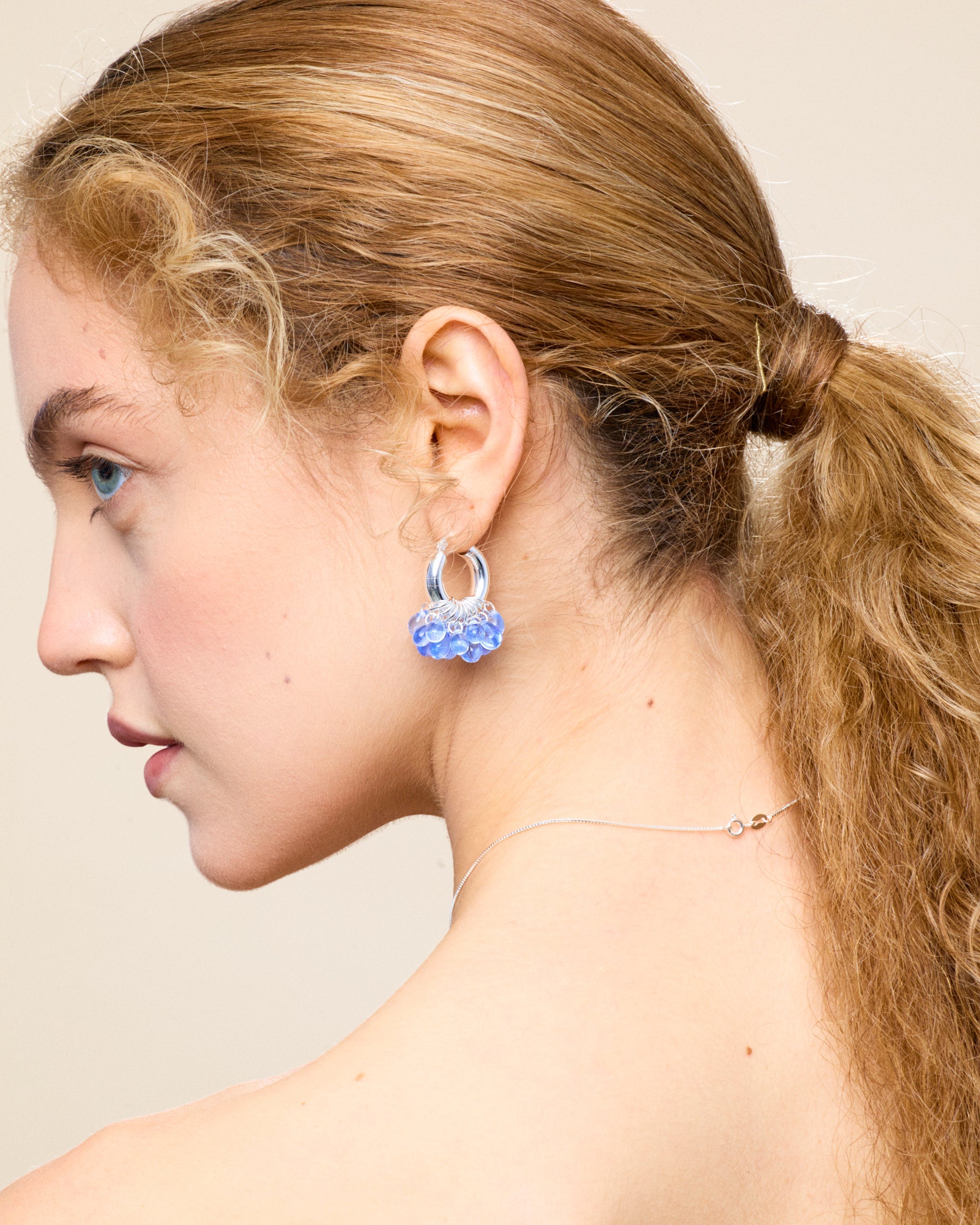 Wavy Baby Earrings in Silver