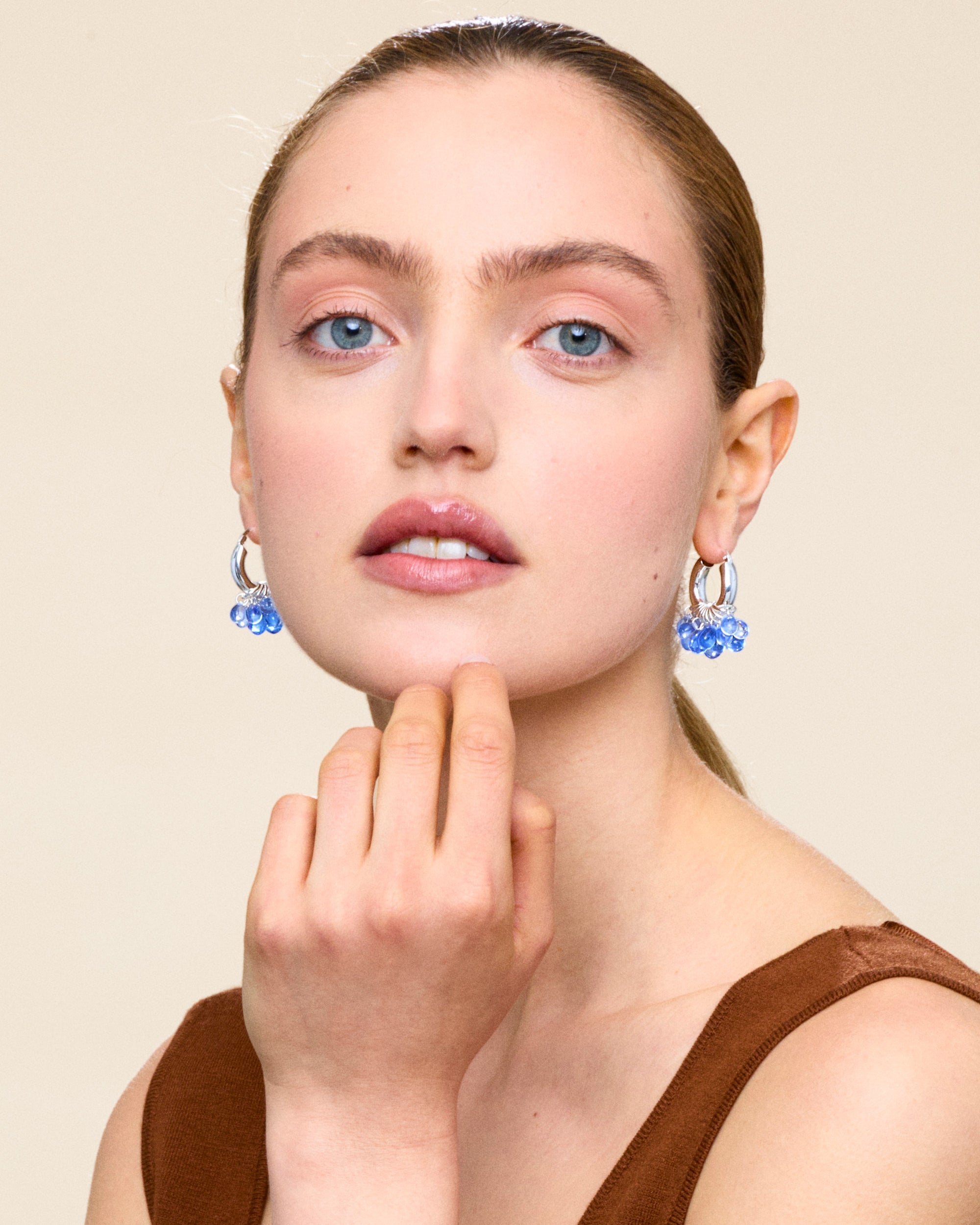 Wavy Baby Earrings in Silver
