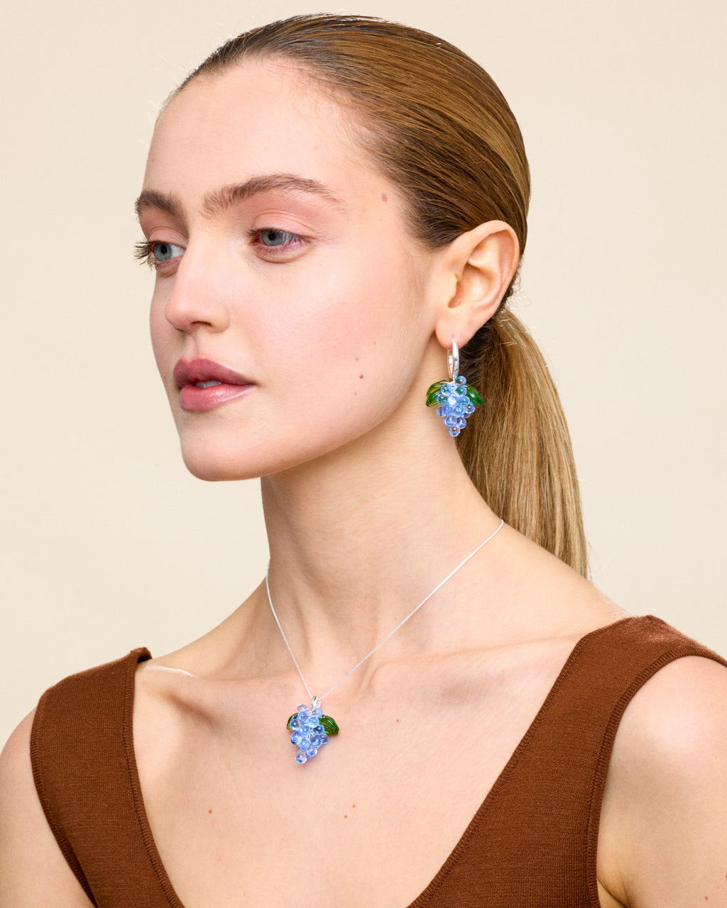 Blueberry Jelly Earrings in Silver