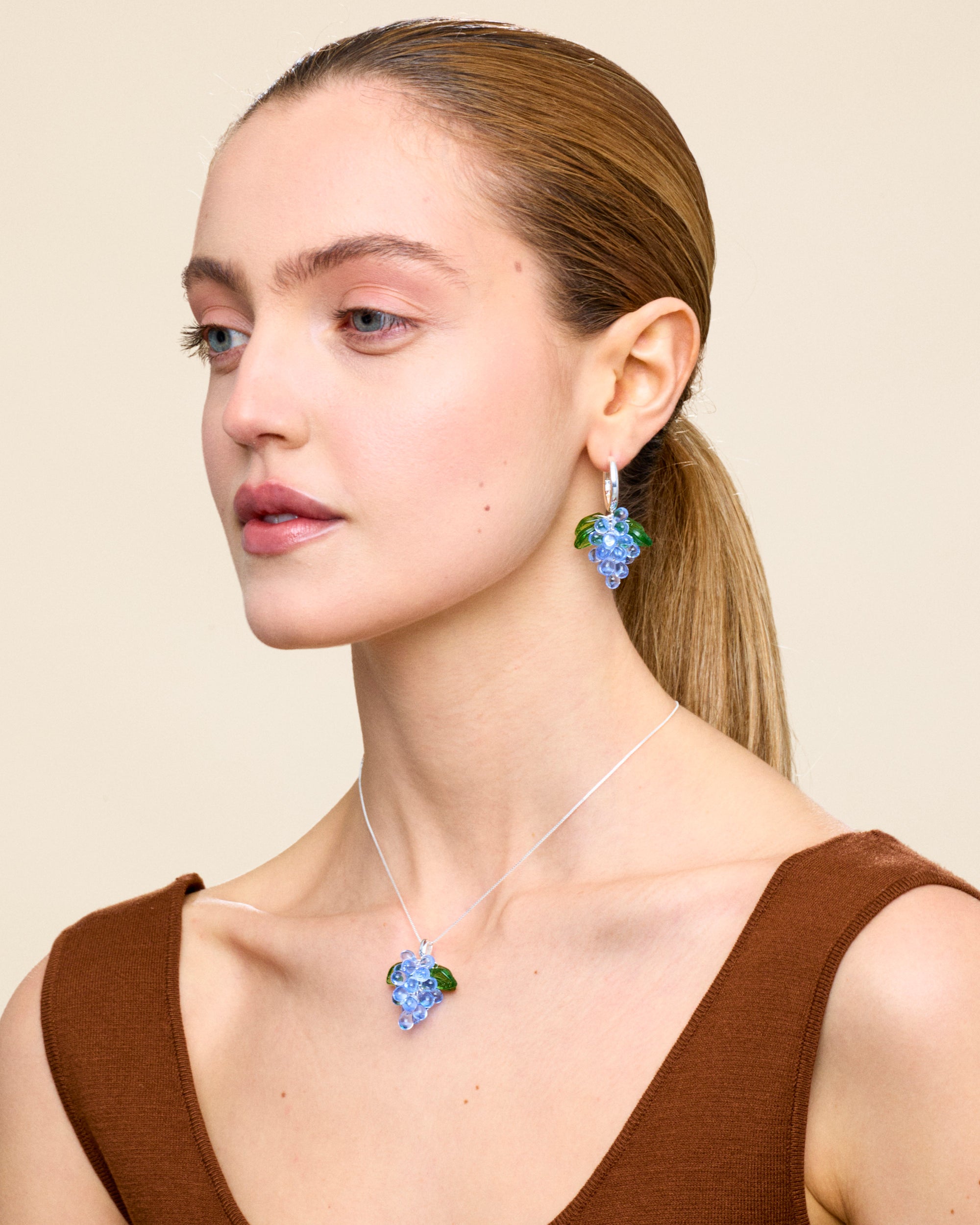 Blueberry Jelly Earrings in Silver