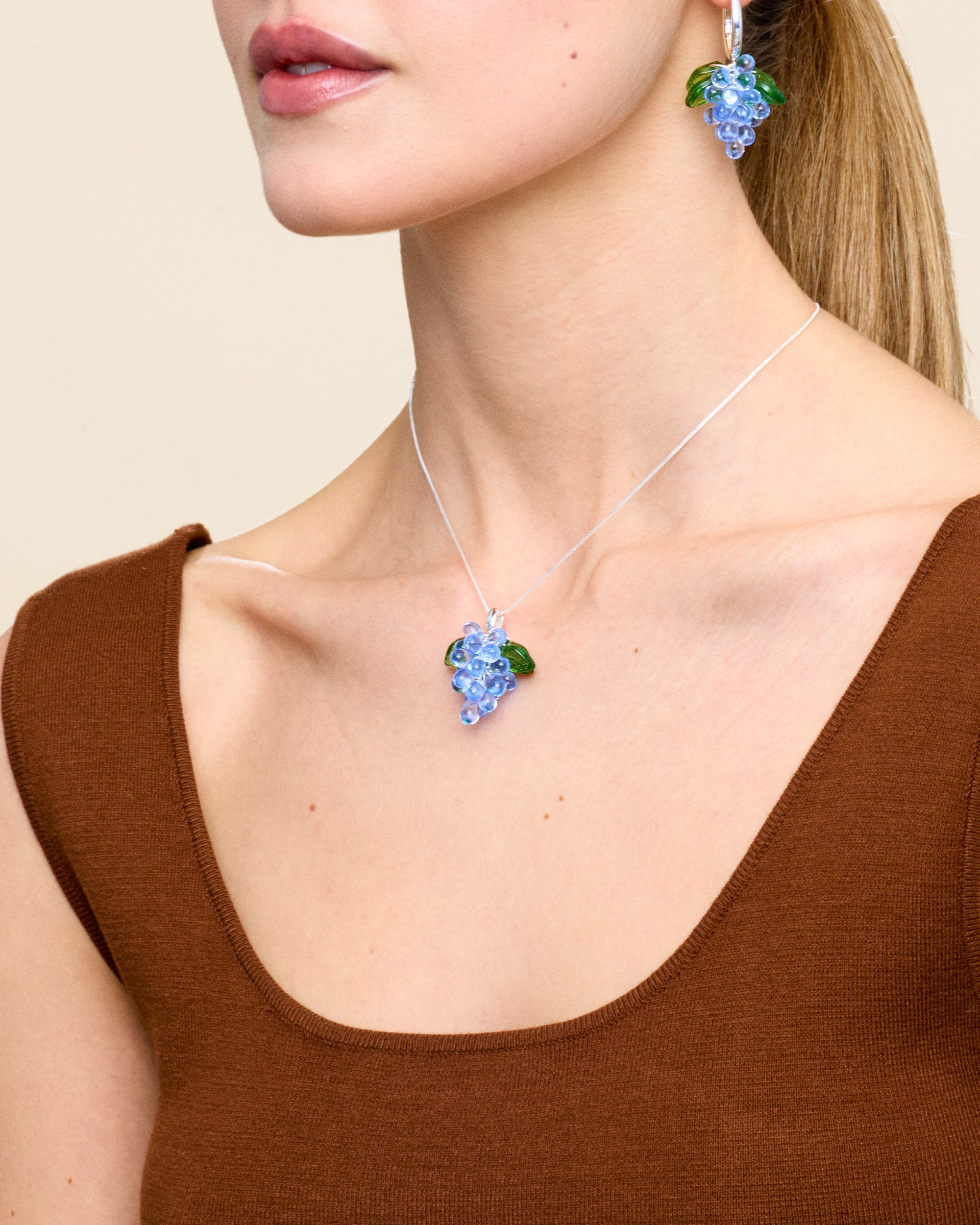 Blueberry Jelly Necklace in Silver