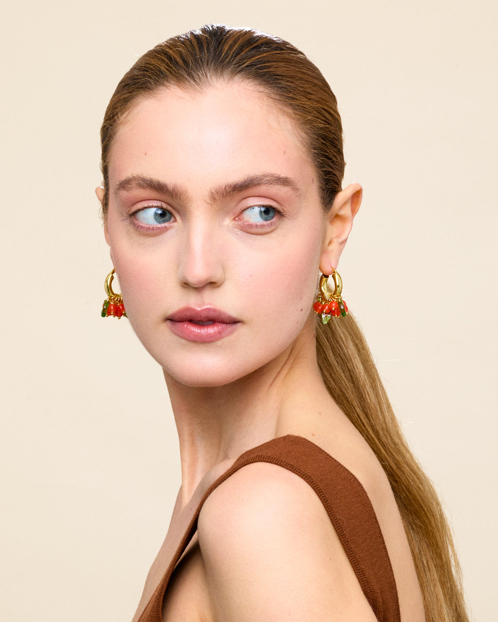 Lingonberry Beret Earrings