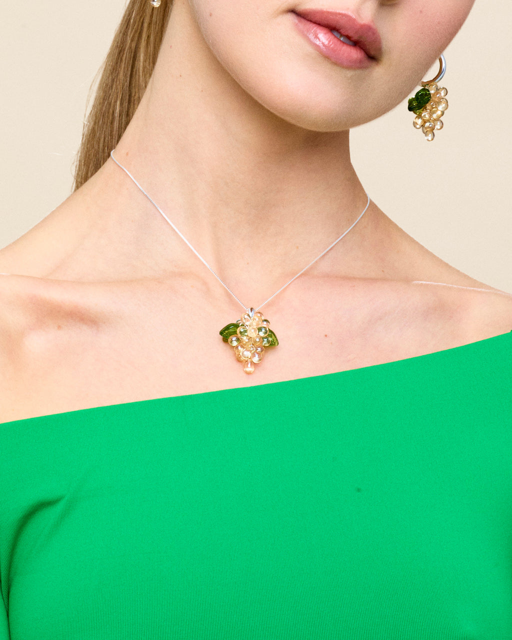 Champagne Jelly Necklace in Silver