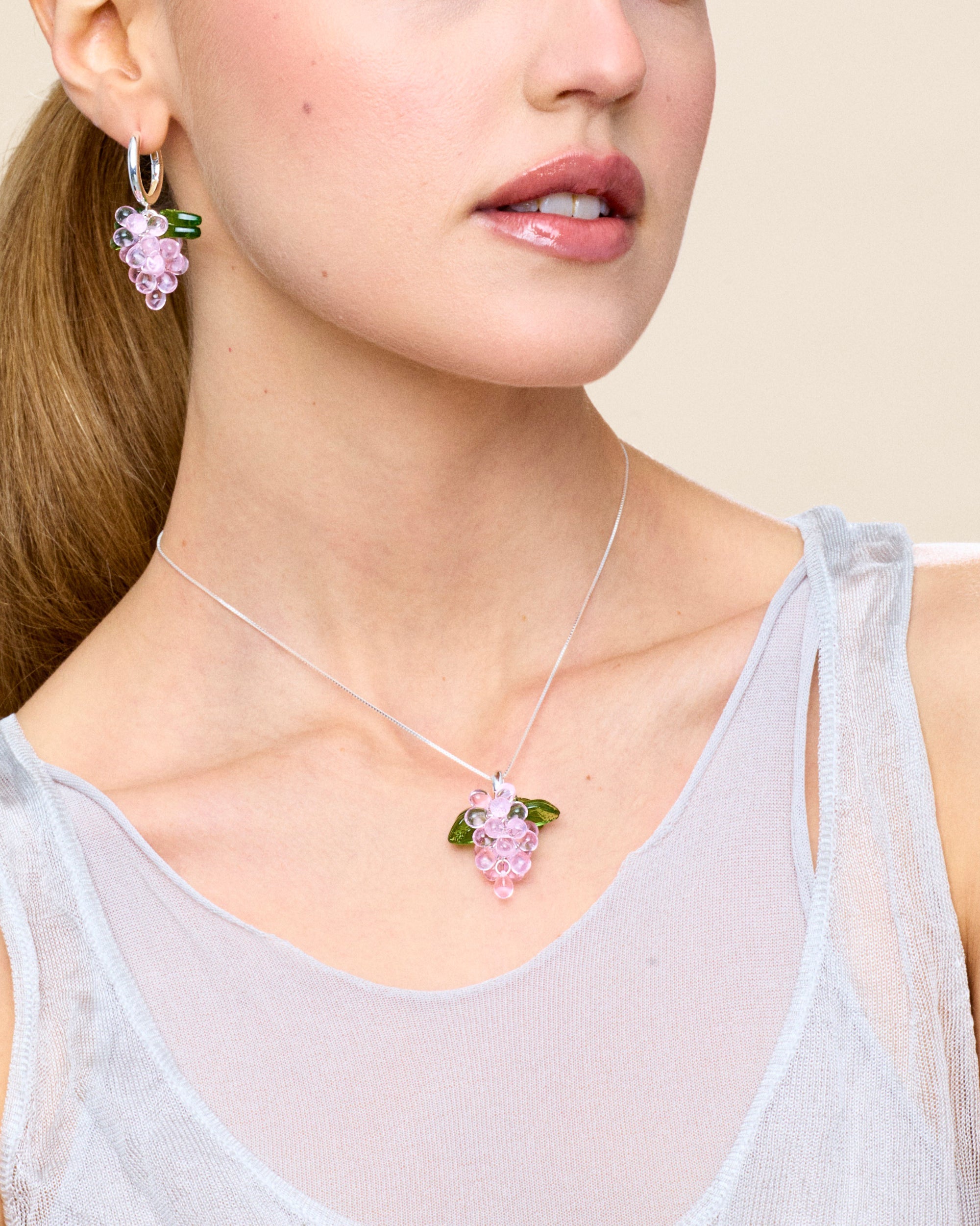 Cupcake Jelly Necklace in Silver