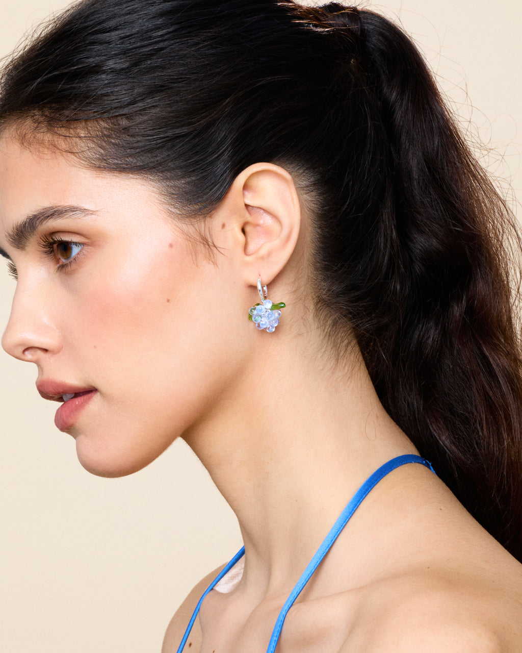 Mini Blueberry Jam Earrings in Silver
