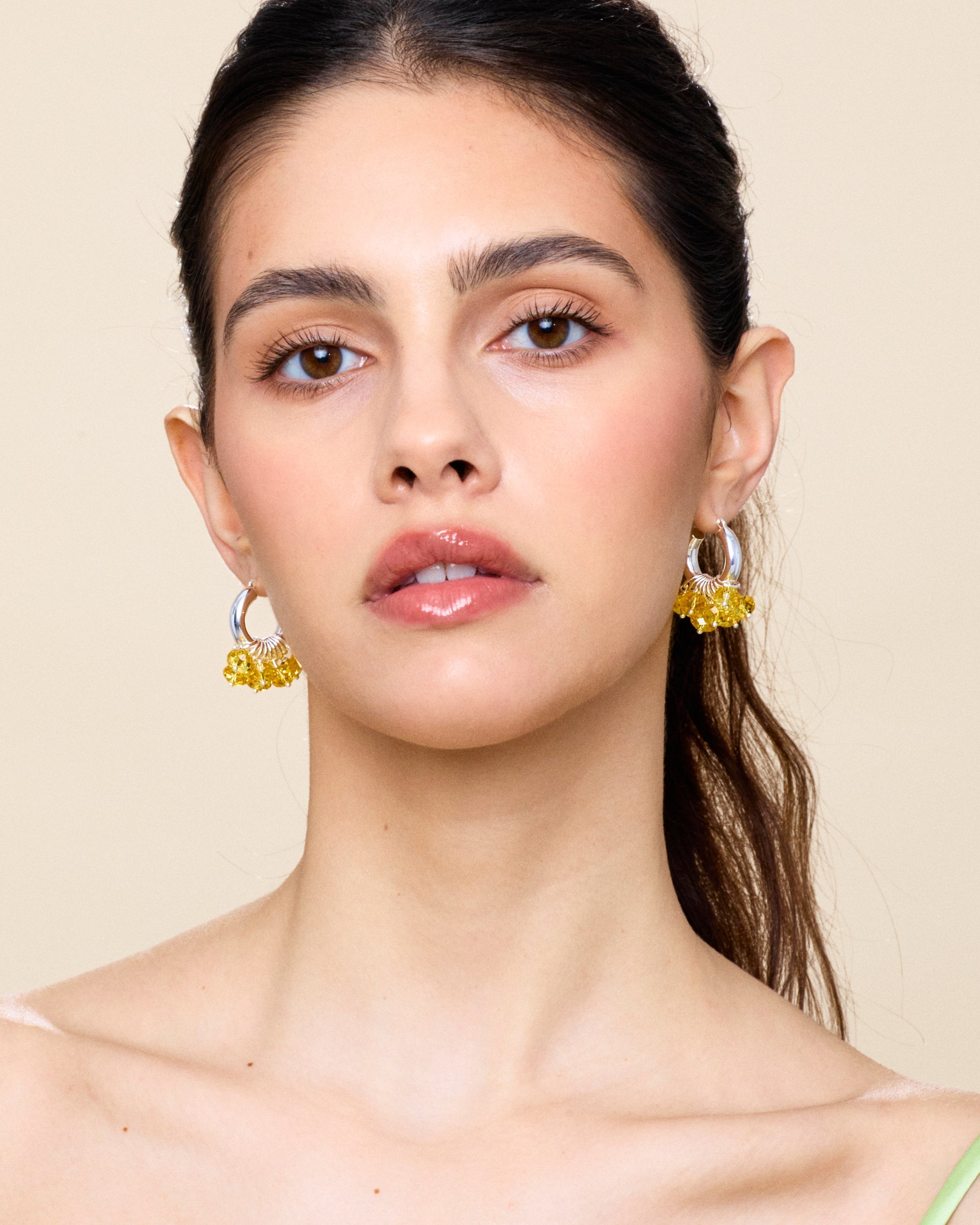 Lemonade Fuzz Earrings in Silver