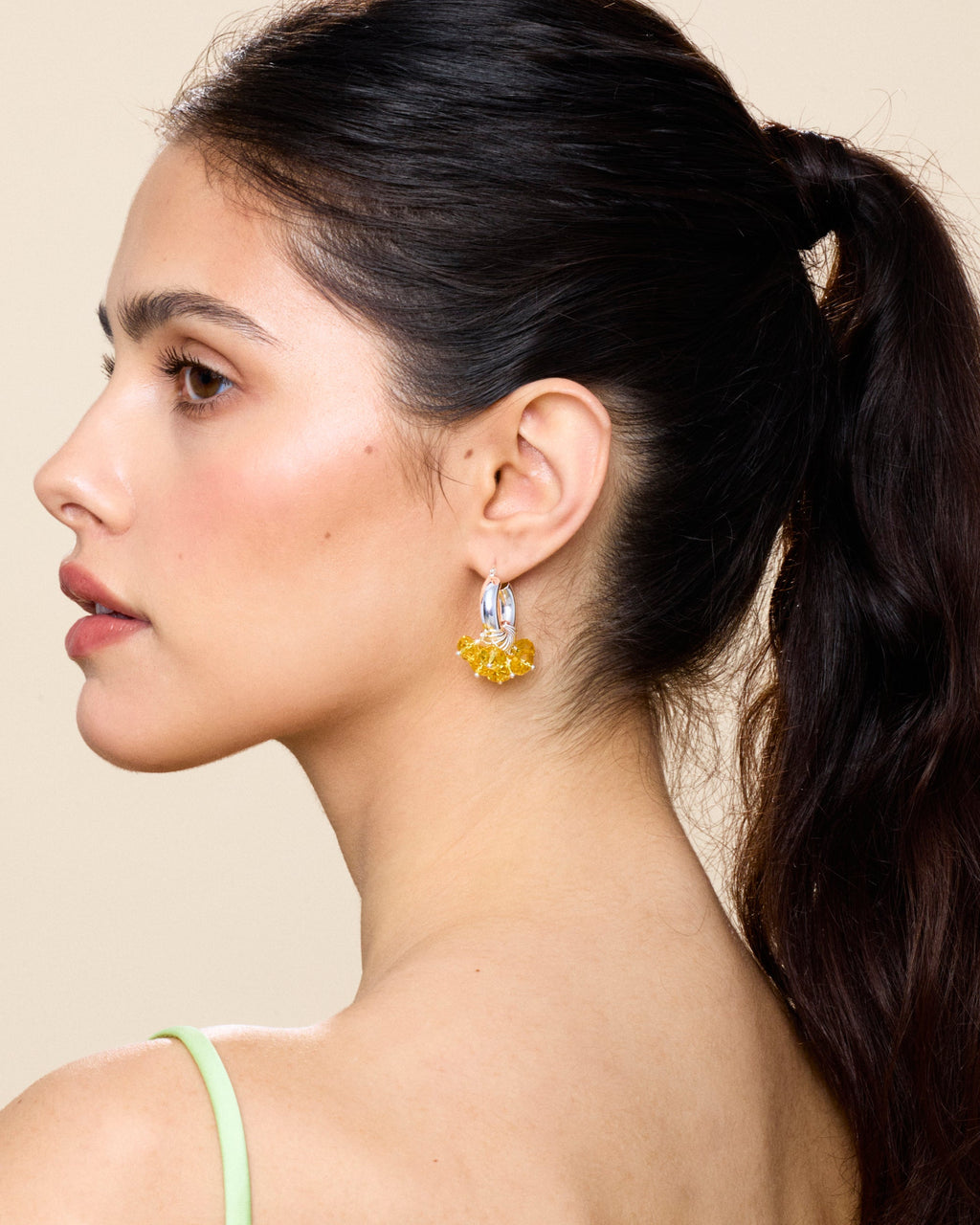 Lemonade Fuzz Earrings in Silver