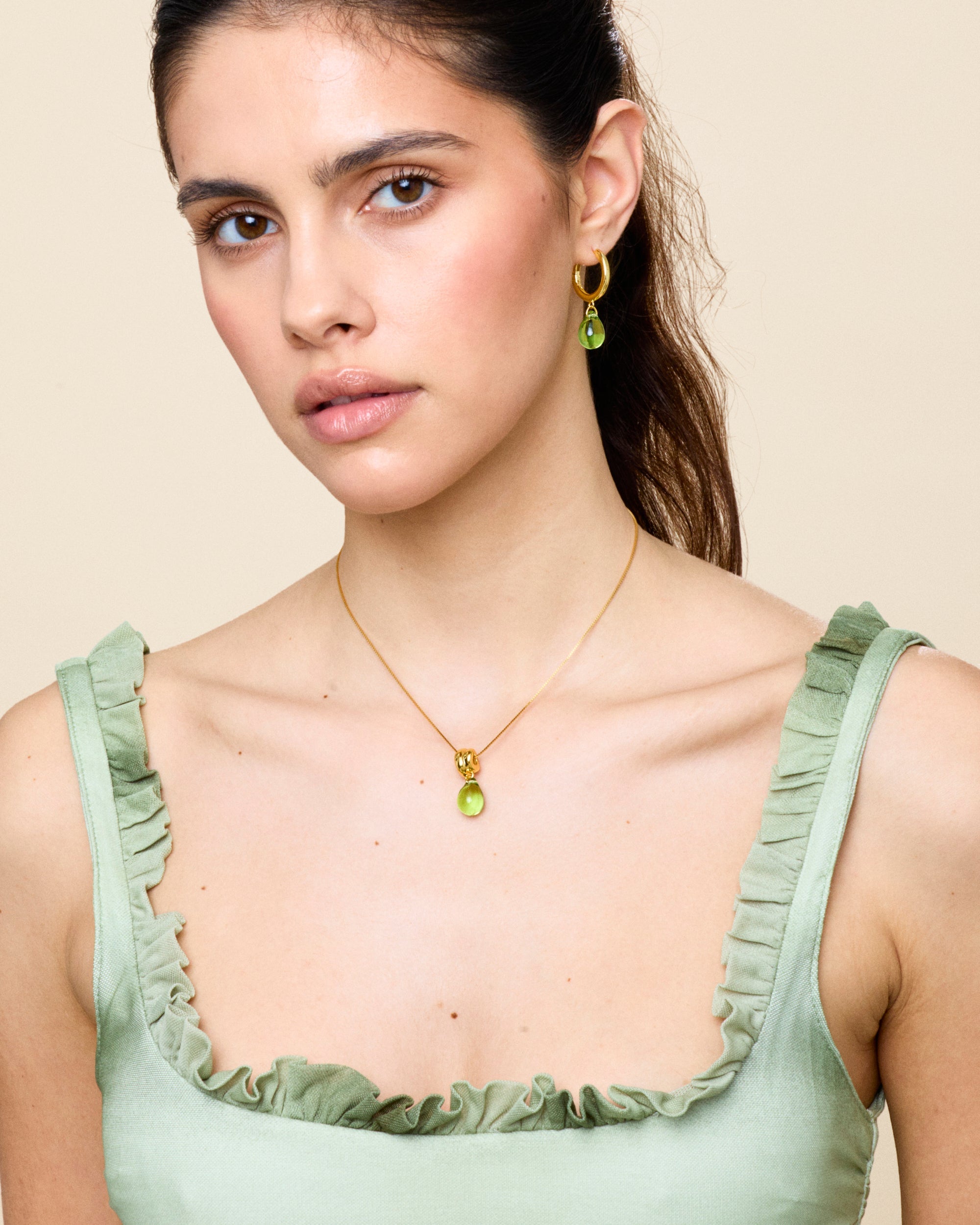 Sugar Drop Green Necklace