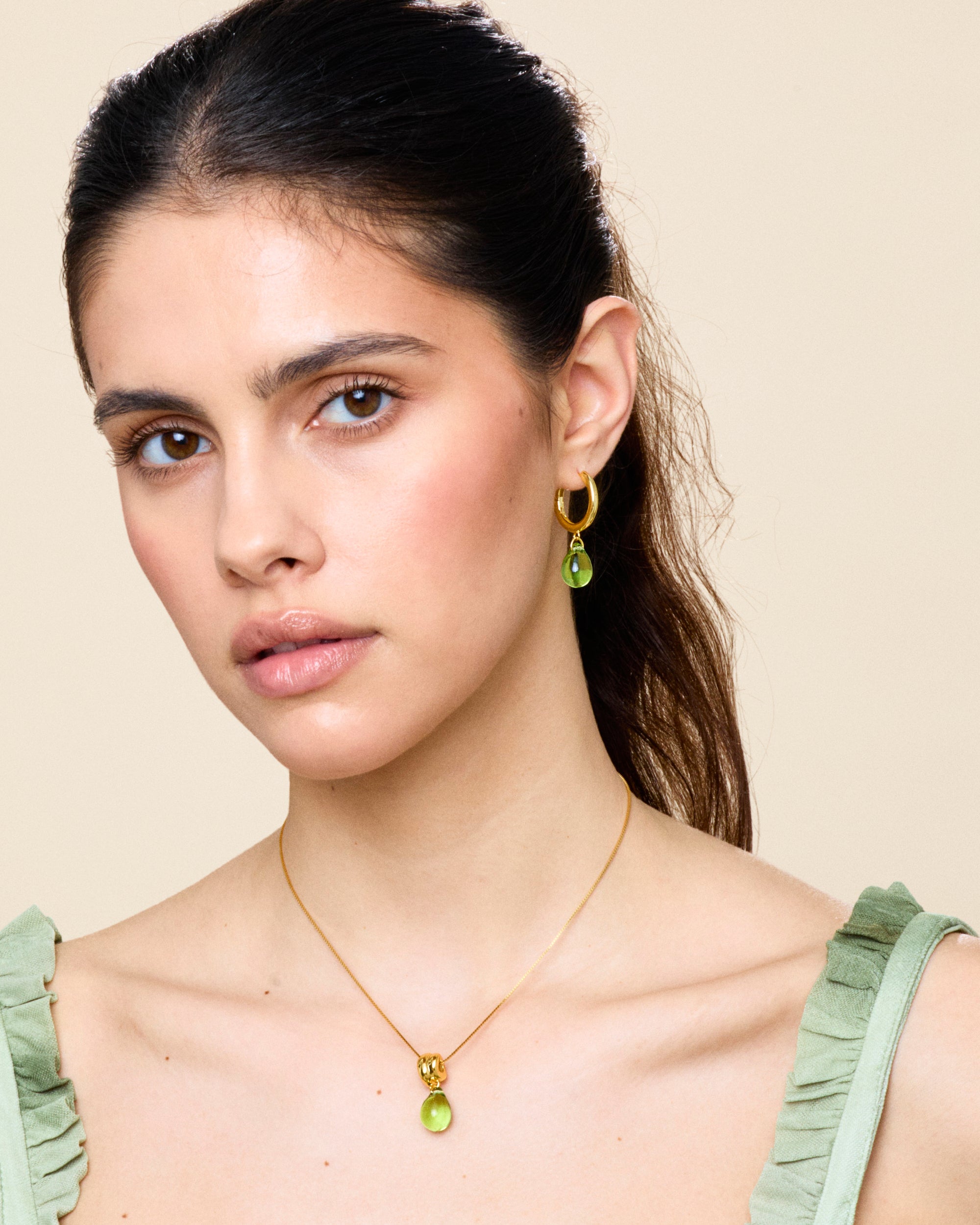 Sugar Drop Green Earrings