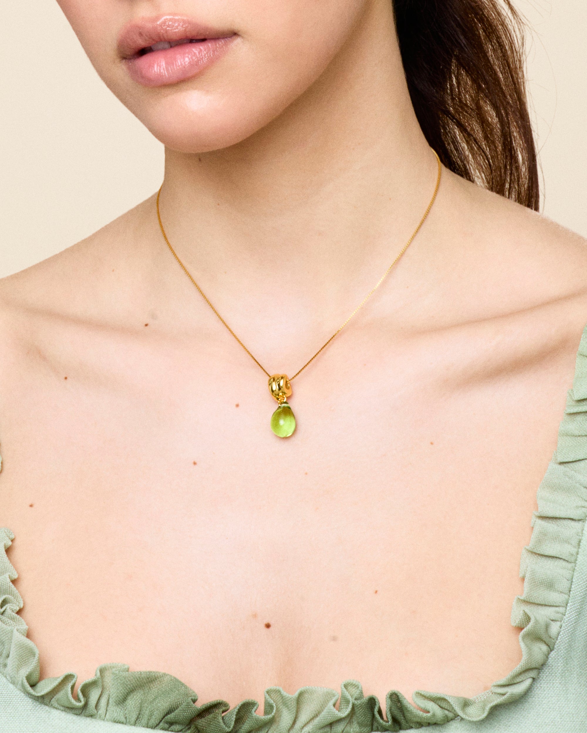 Sugar Drop Green Necklace
