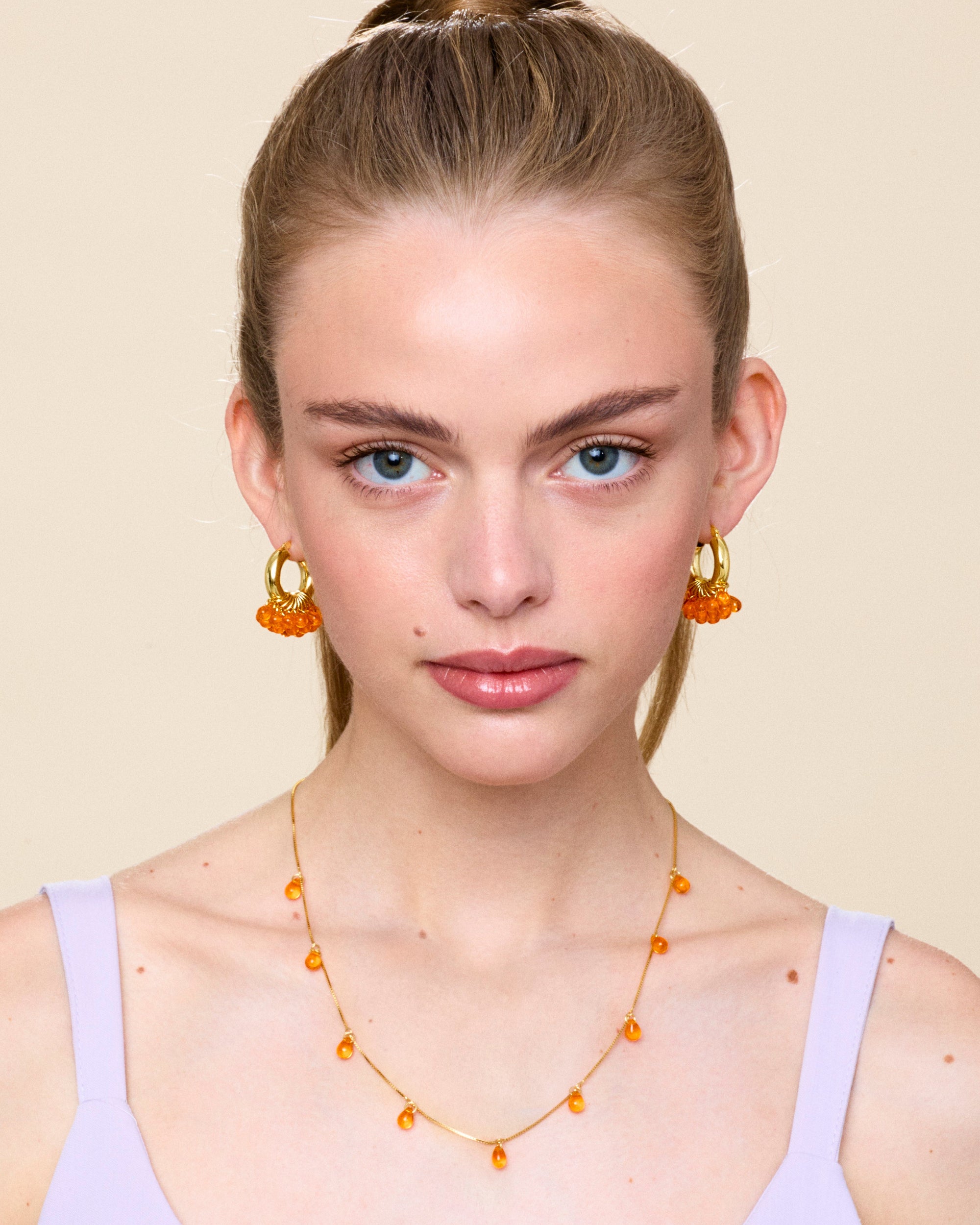 Fuzzy Peach Necklace