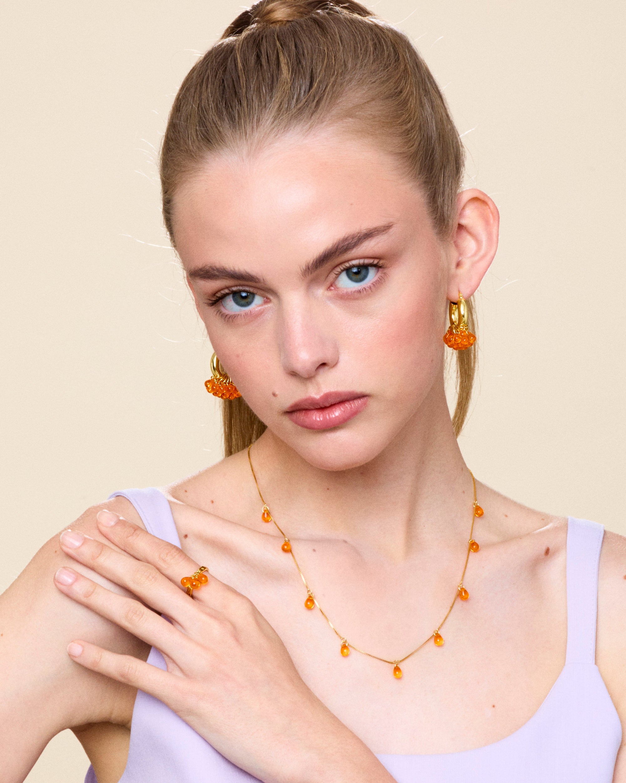 Fuzzy Peach Necklace