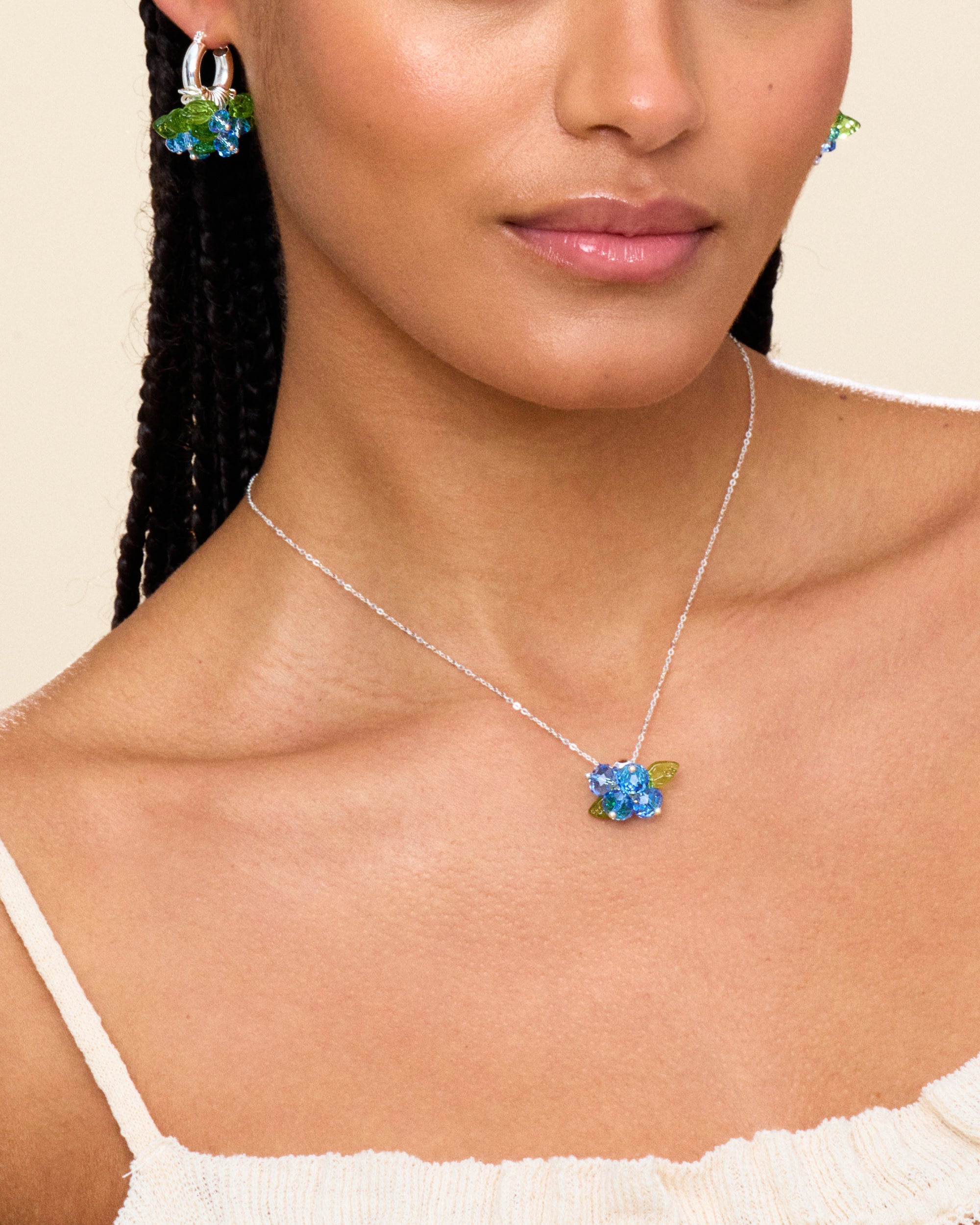 Blueberry Romance Necklace in Silver