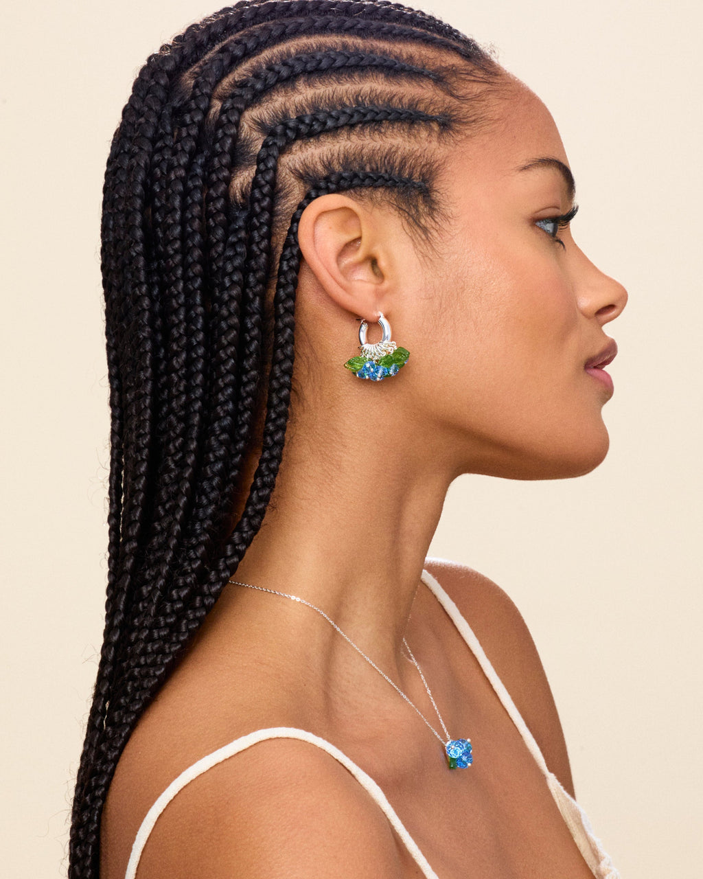Mini Blueberry Fields Forever Earrings in Silver
