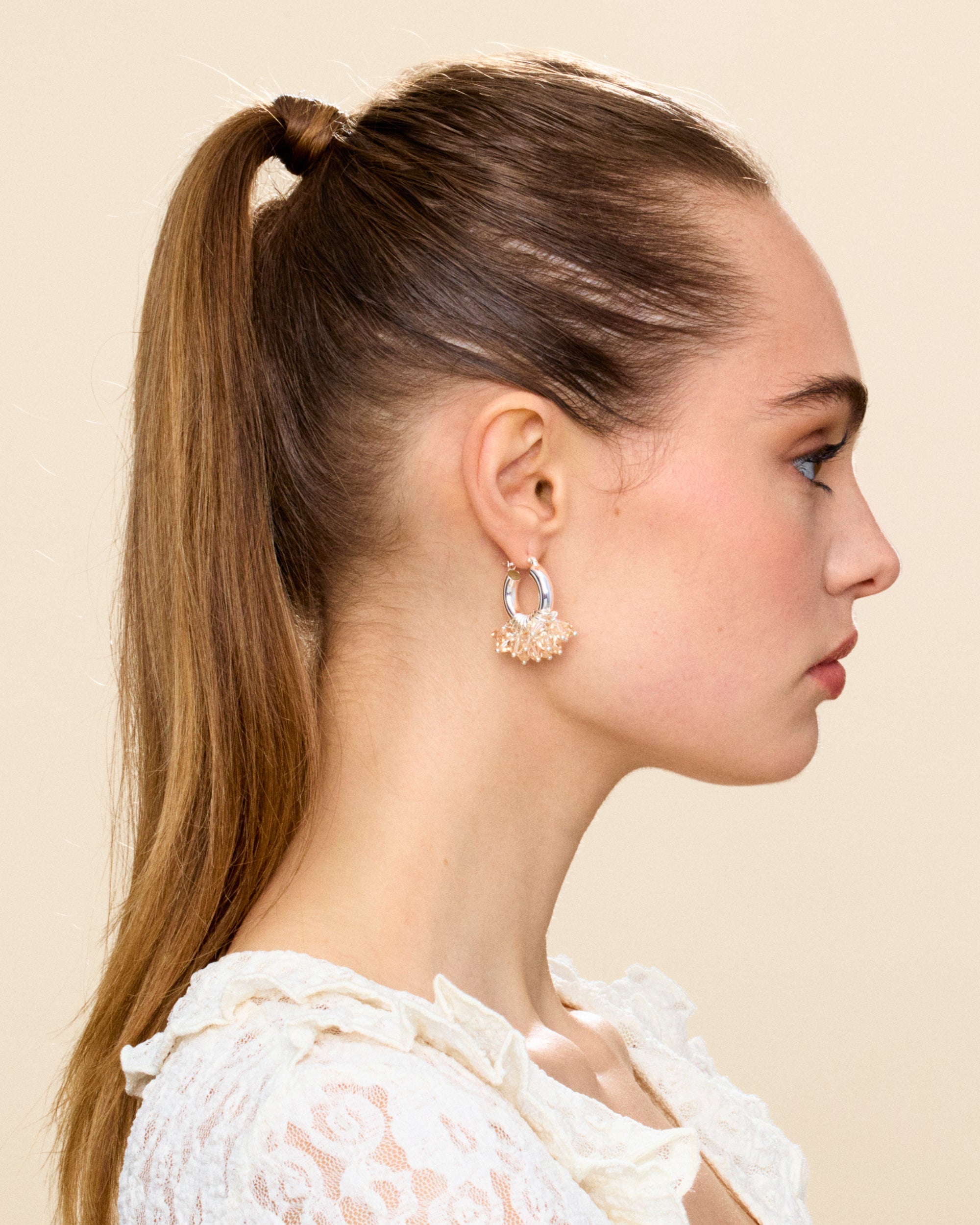 Golden Goddess Earrings in Silver