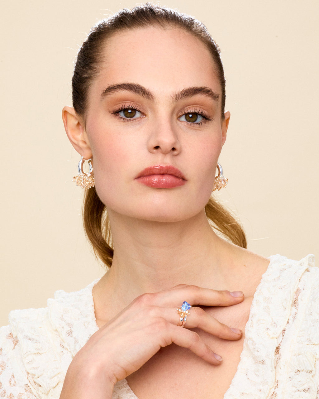 Golden Goddess Earrings in Silver