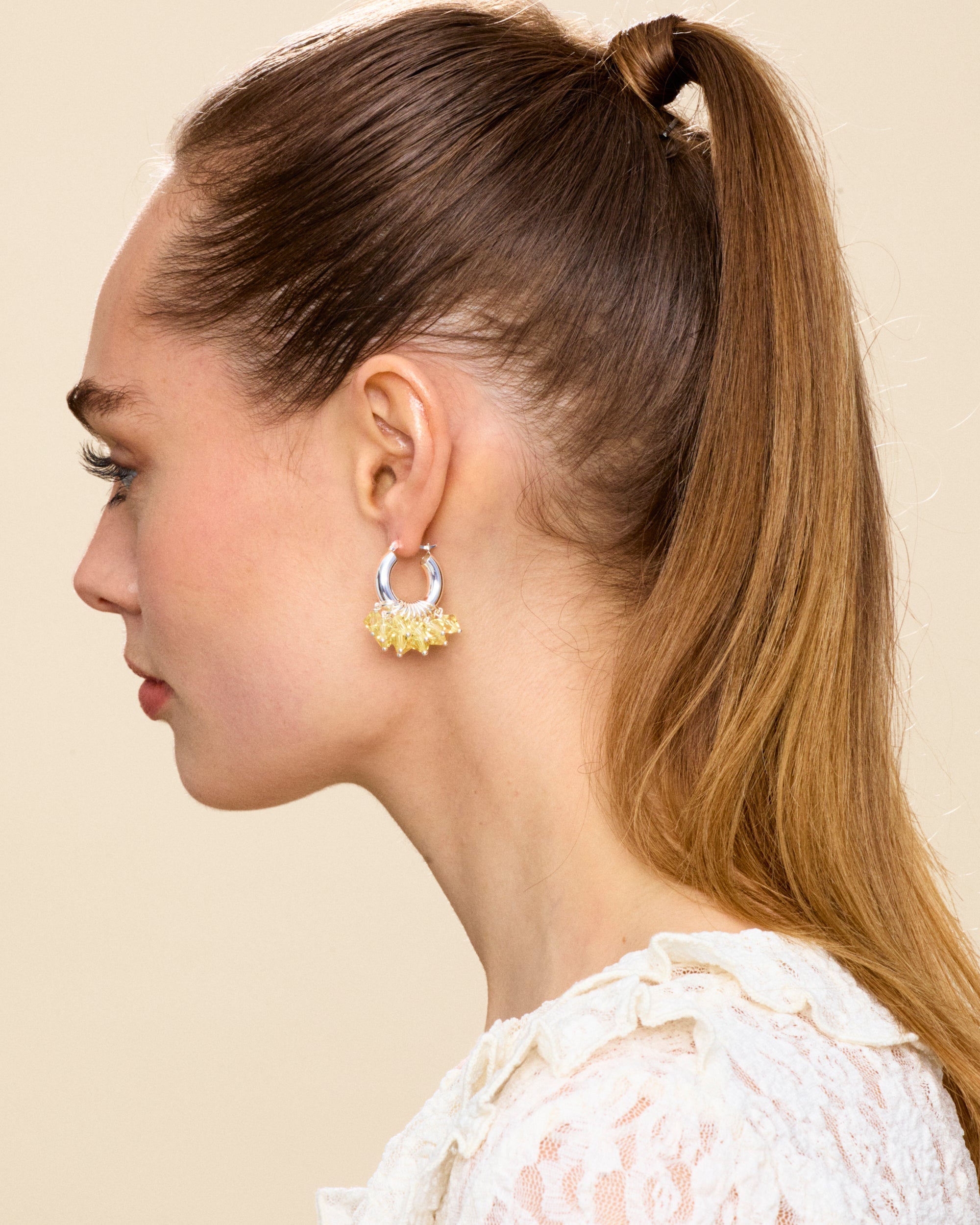 Buttercream Buff Earrings in Silver