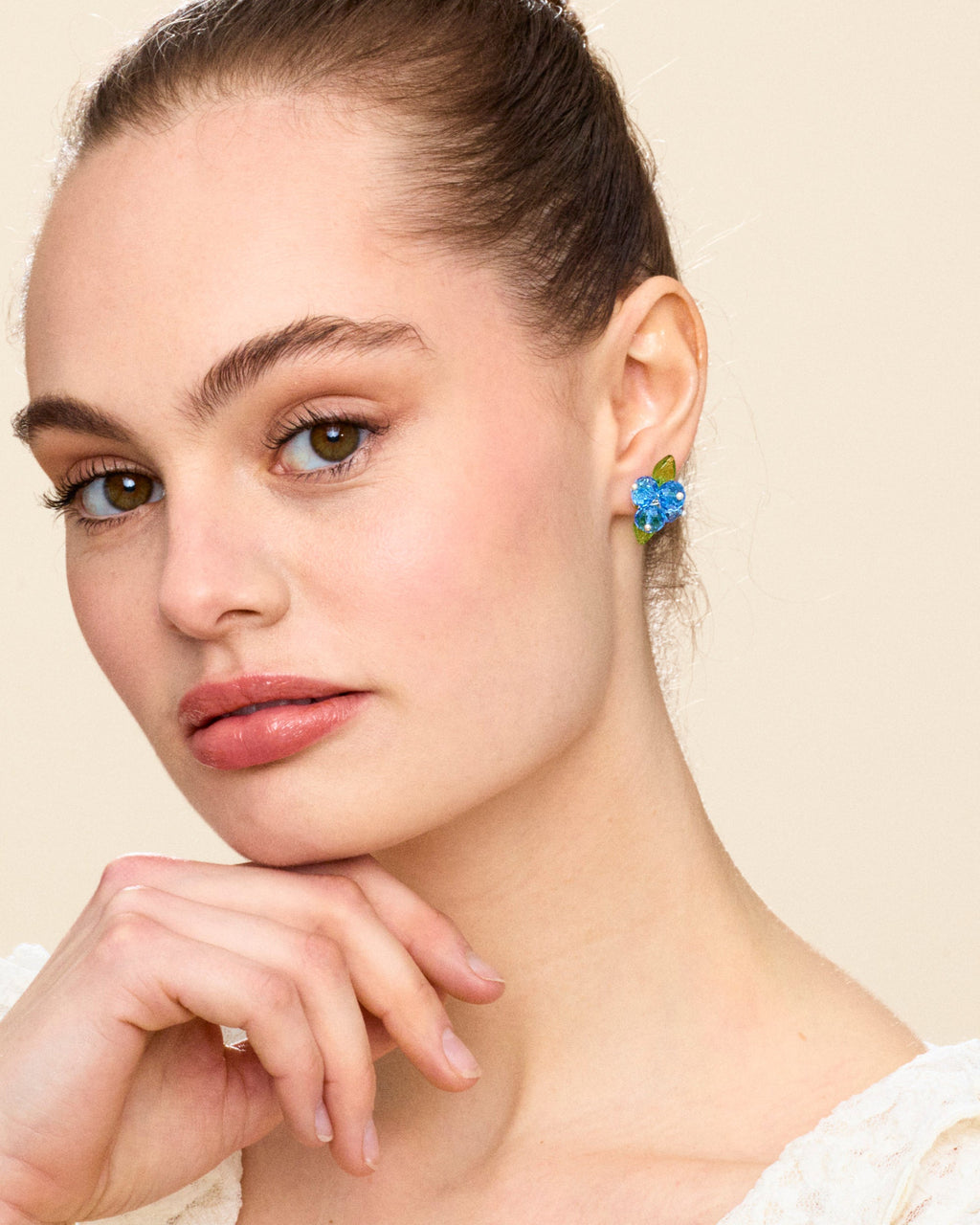 Blueberry Romance Earrings in Silver