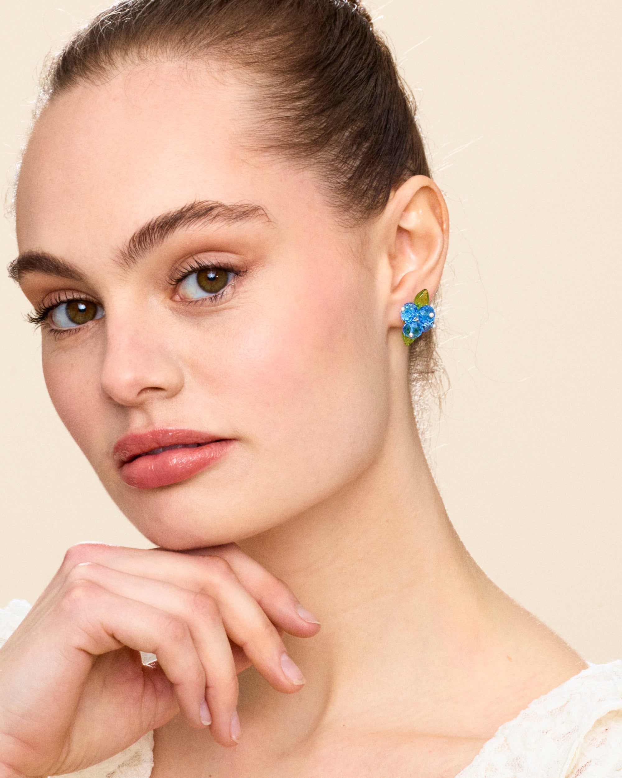 Blueberry Romance Earrings in Silver