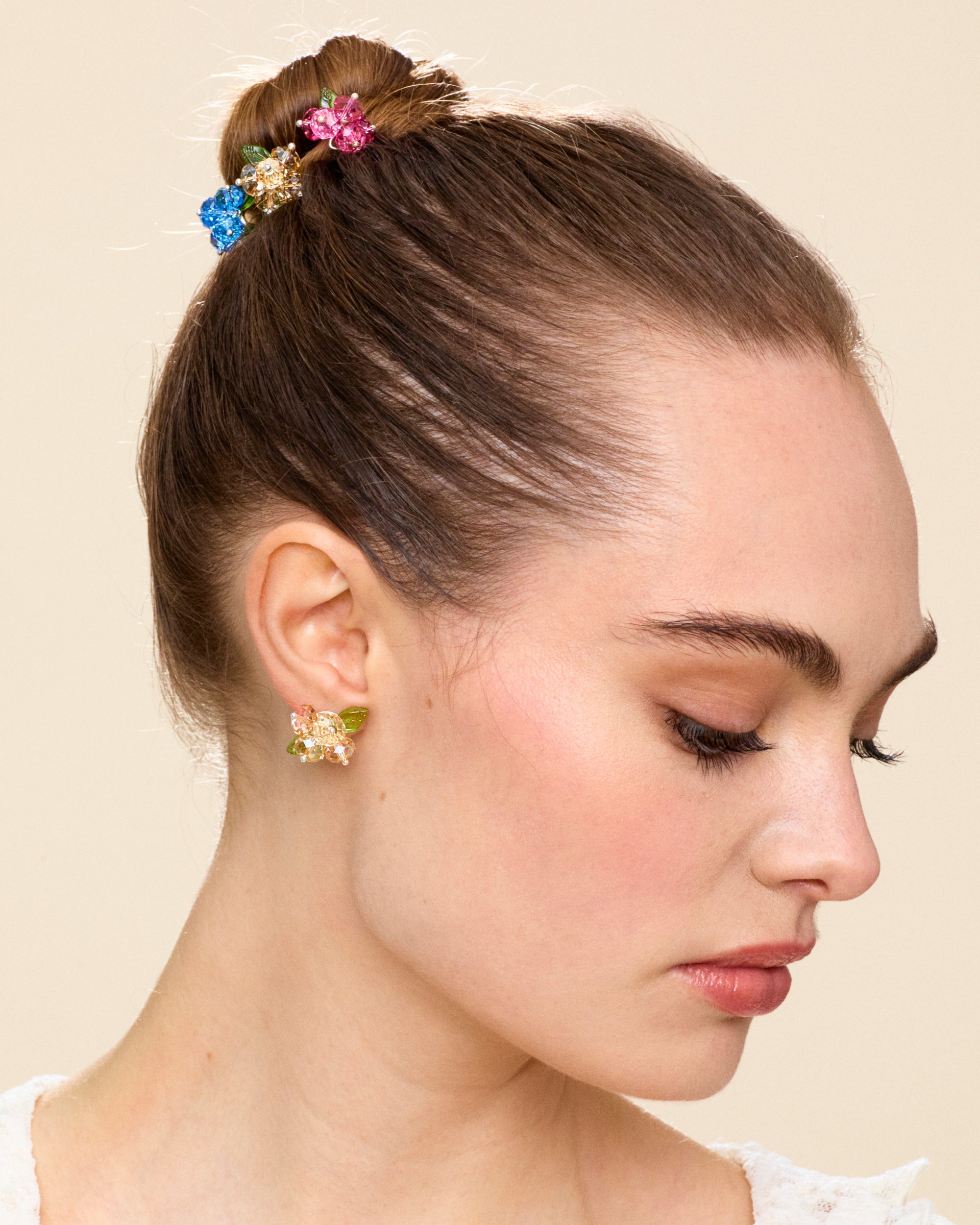 Blueberry Romance Hair Pin in Silver