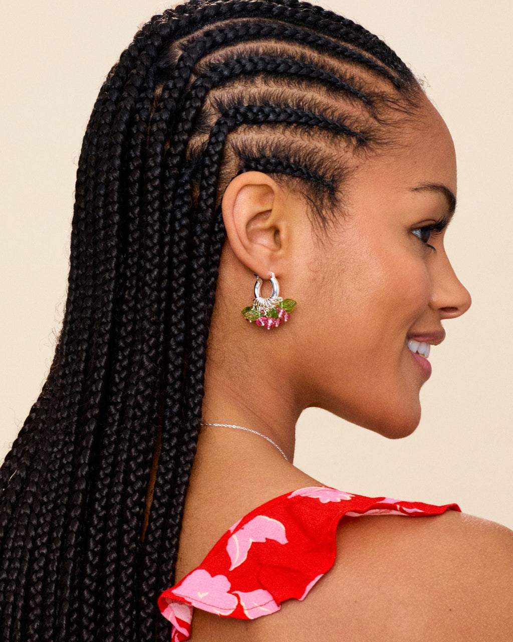 Mini Rose Fields Forever Earrings in Silver