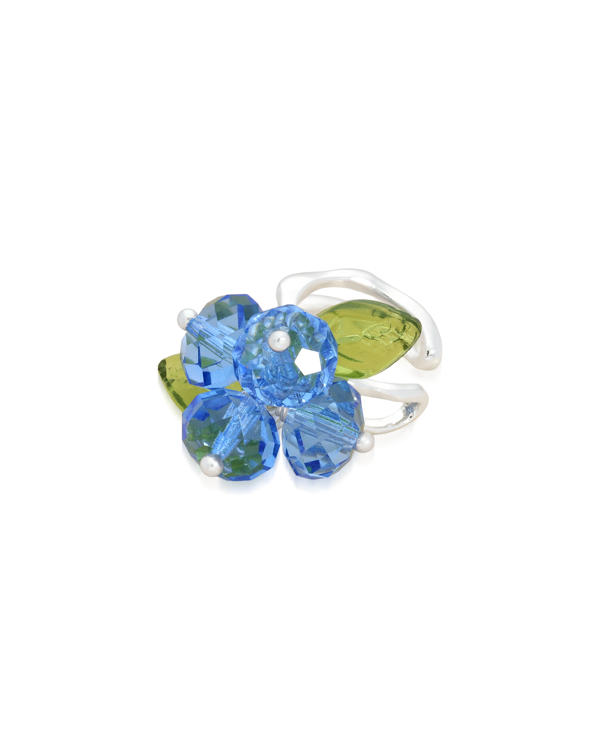 Blueberry Romance Earcuff in Silver