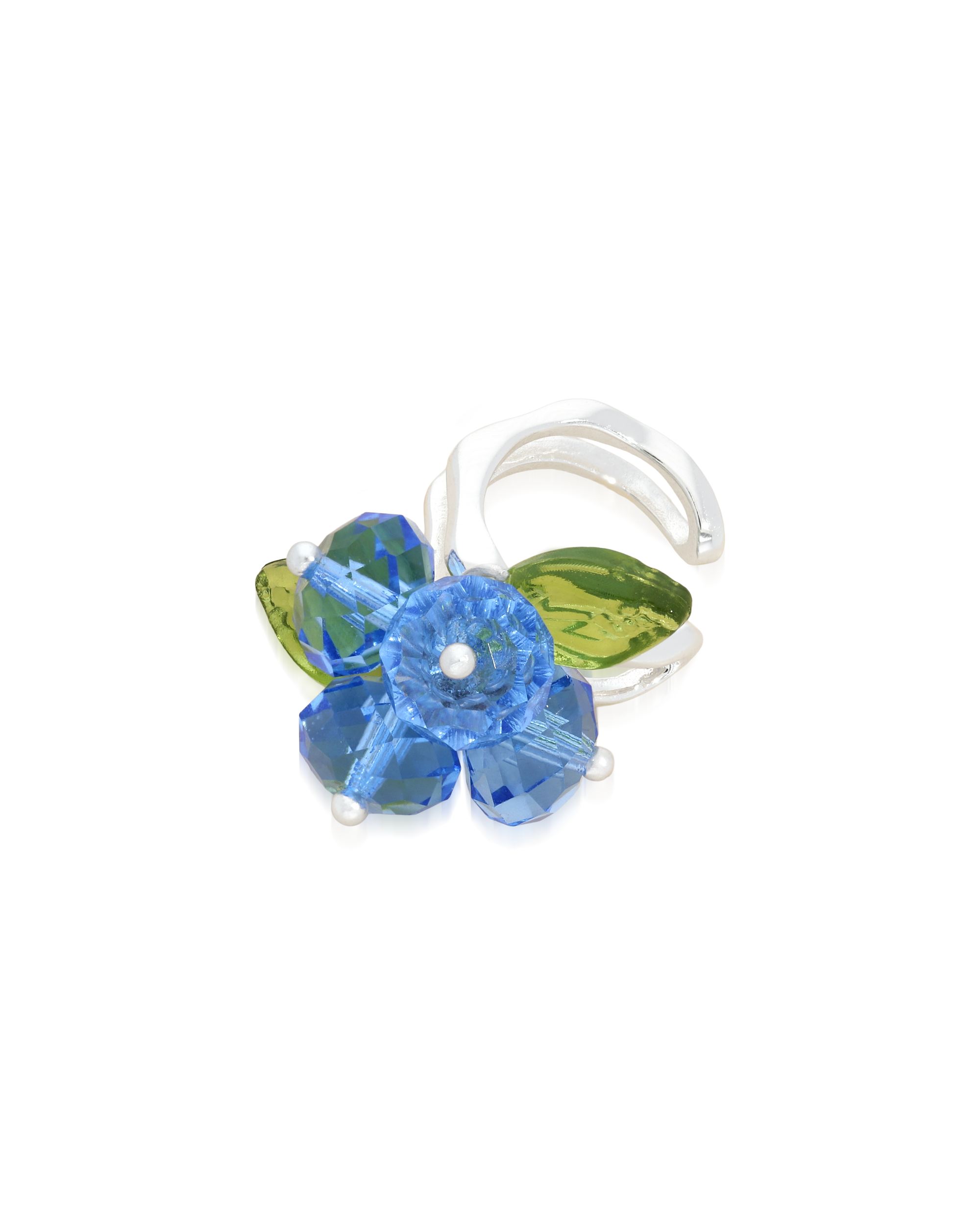 Blueberry Romance Earcuff in Silver
