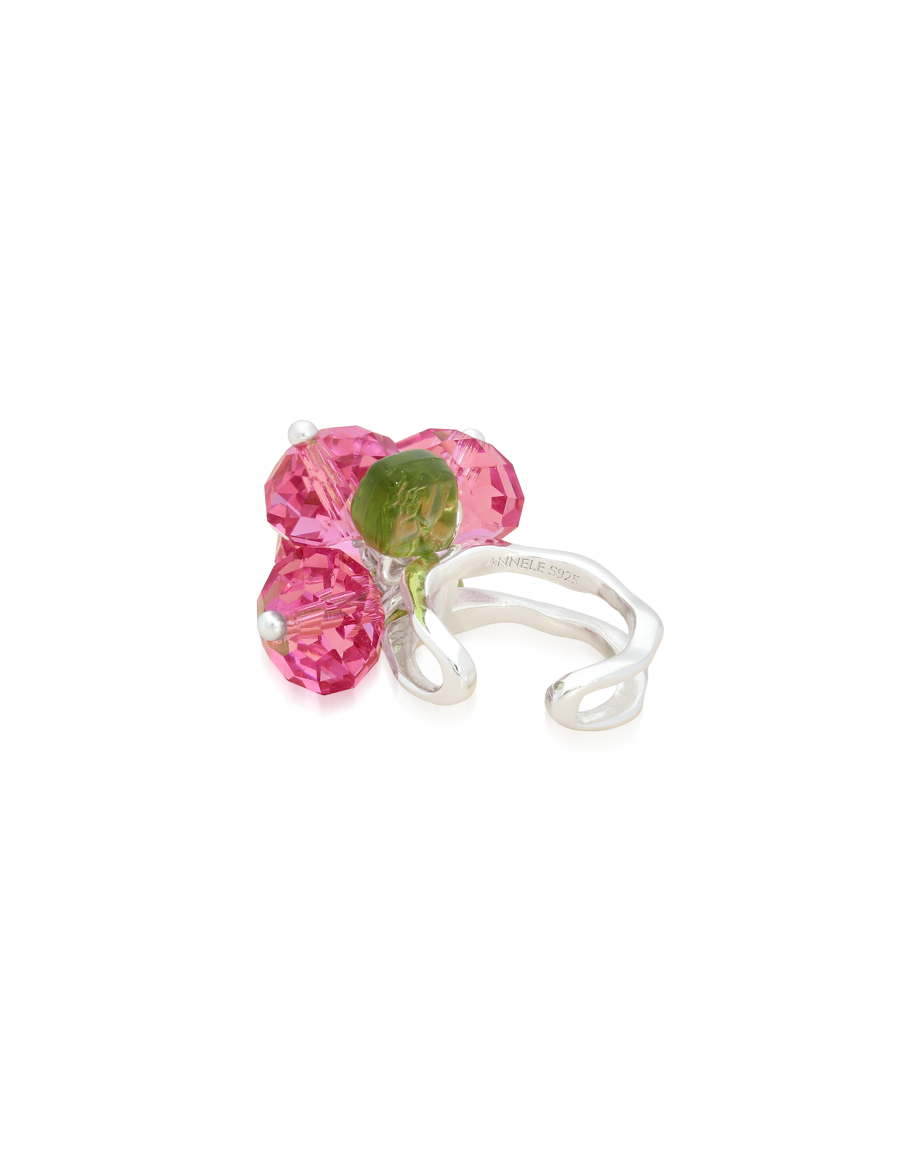 Rose Romance Earcuff in Silver