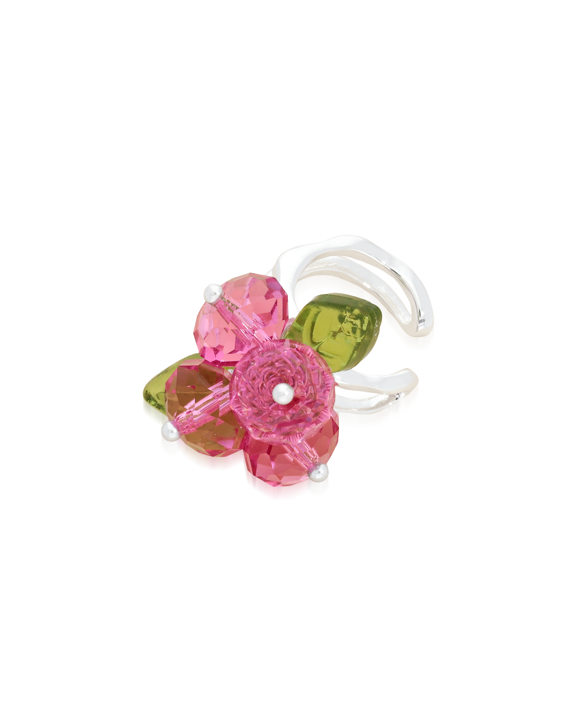 Rose Romance Earcuff in Silver