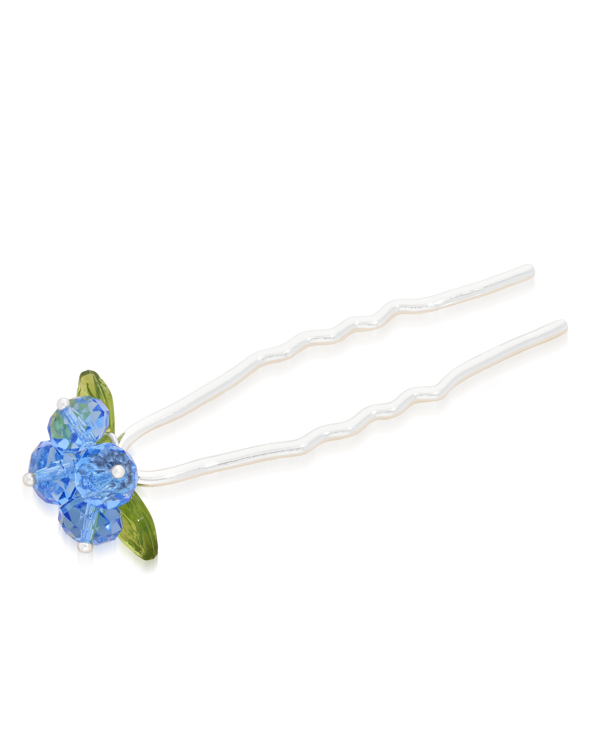 Blueberry Romance Hair Pin in Silver