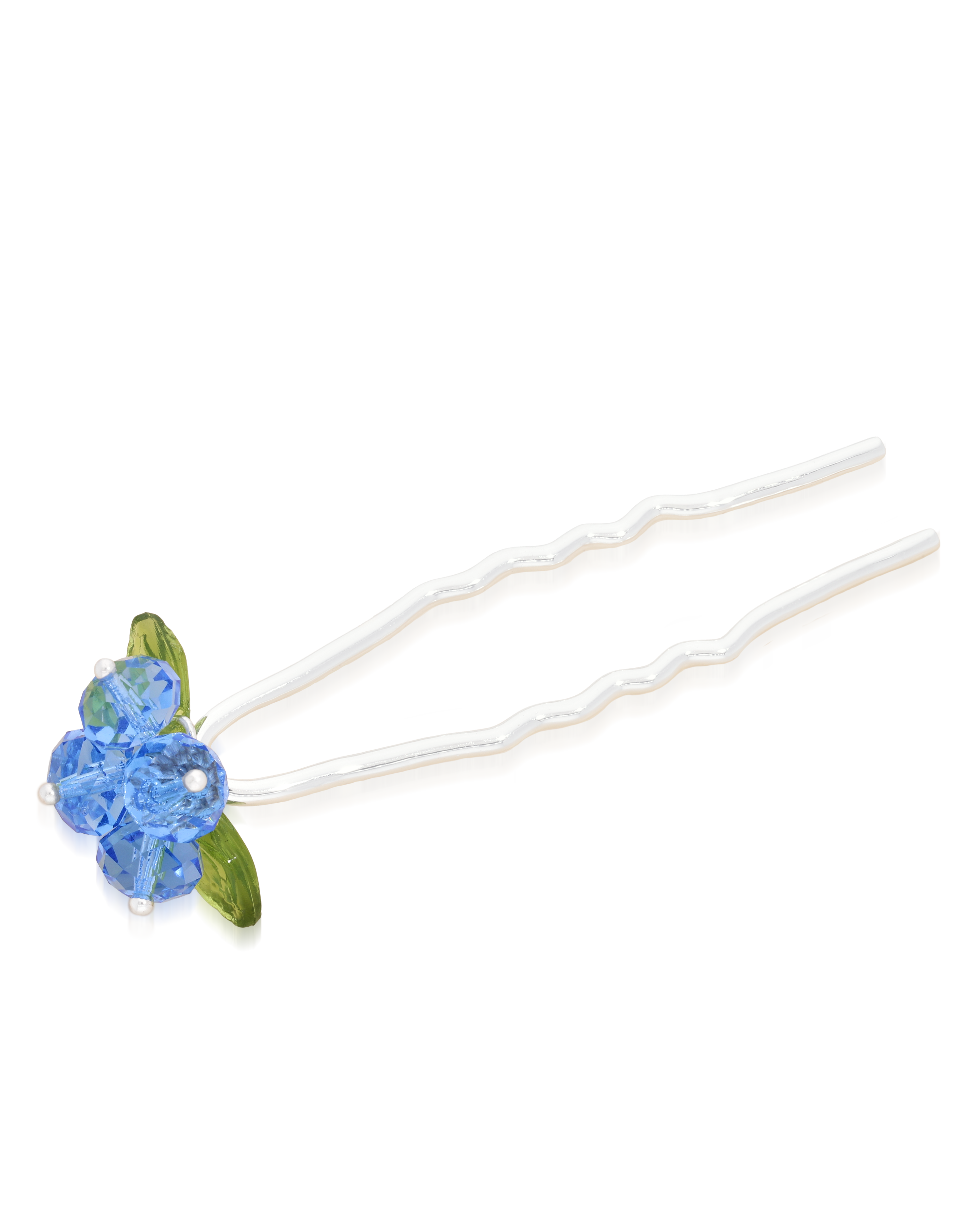 Blueberry Romance Hair Pin in Silver