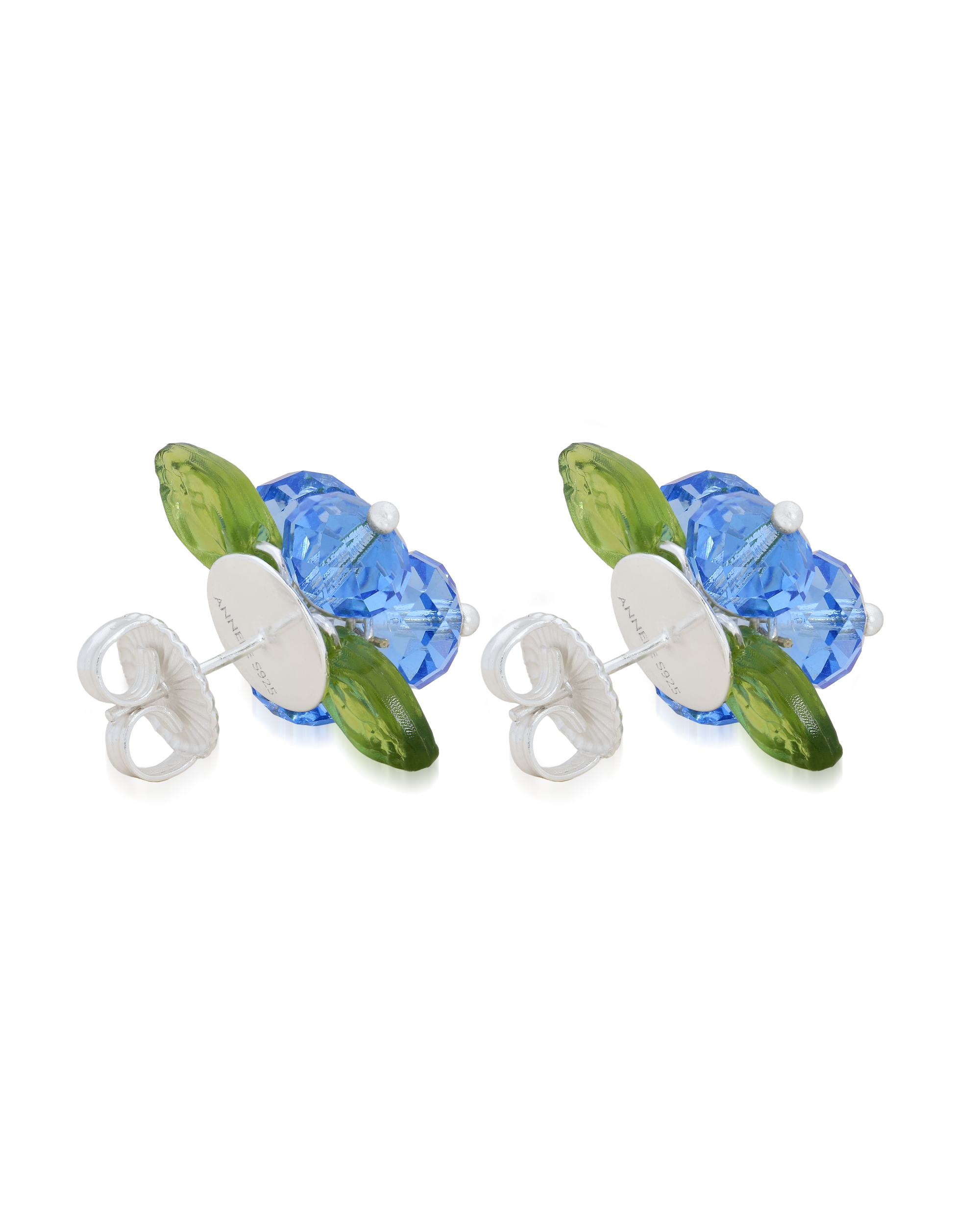 Blueberry Romance Earrings in Silver