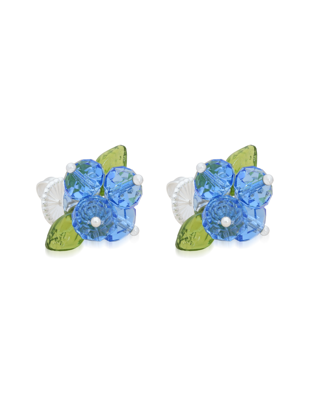 Blueberry Romance Earrings in Silver