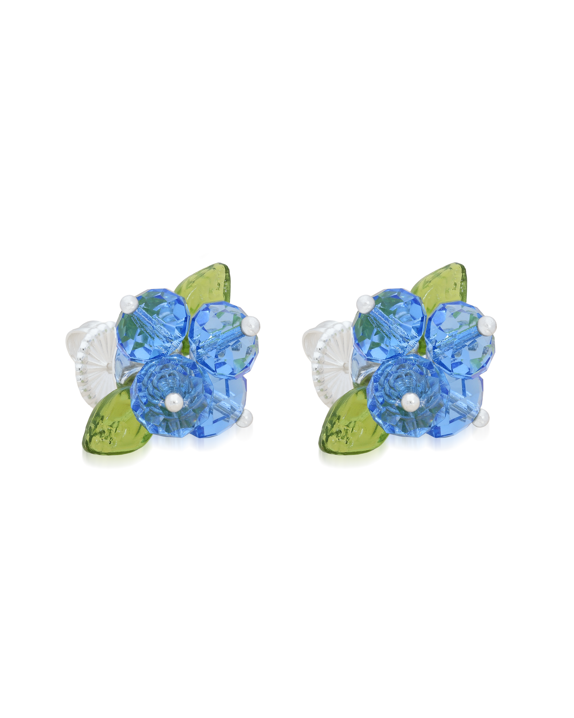 Blueberry Romance Earrings in Silver