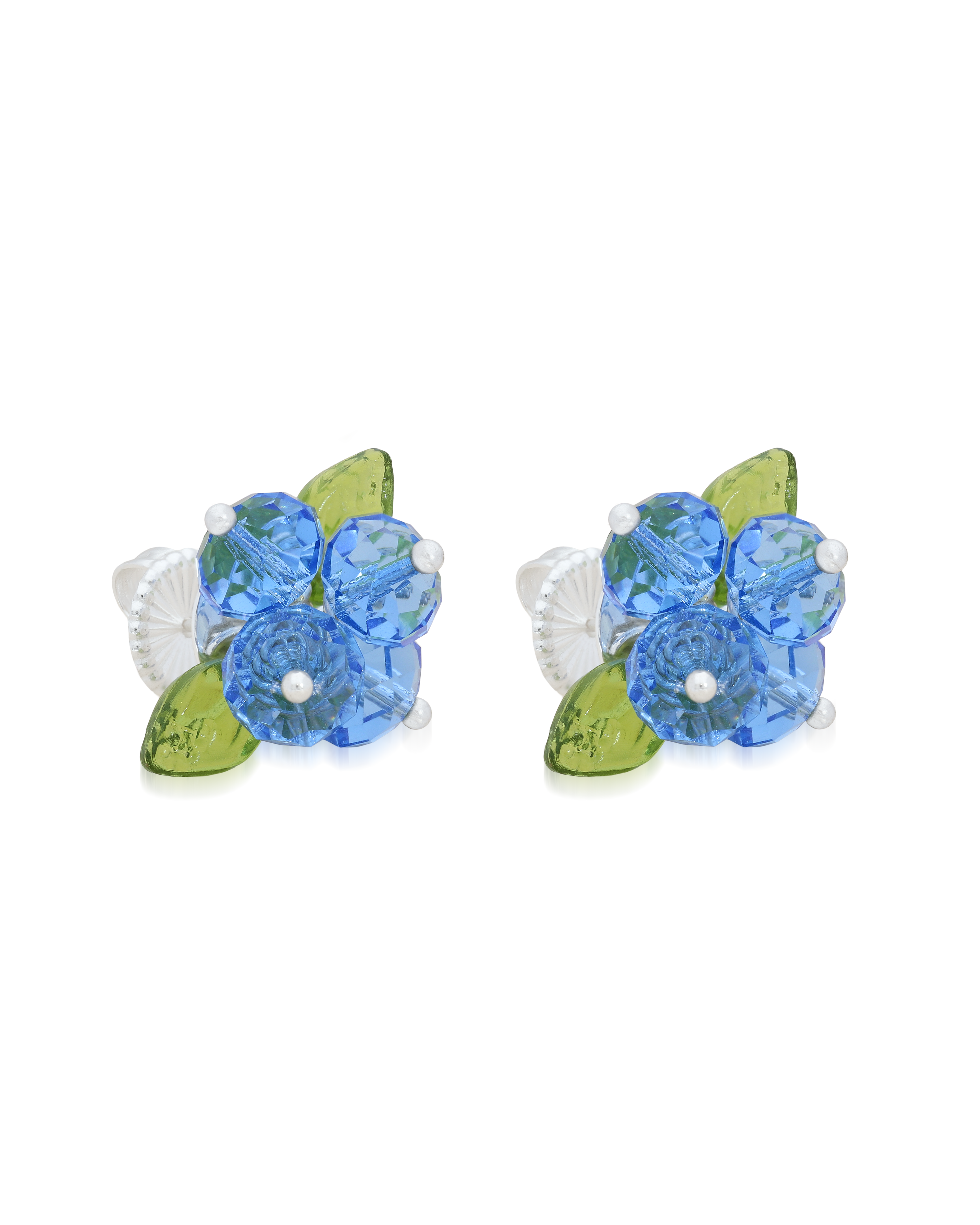 Blueberry Romance Earrings in Silver