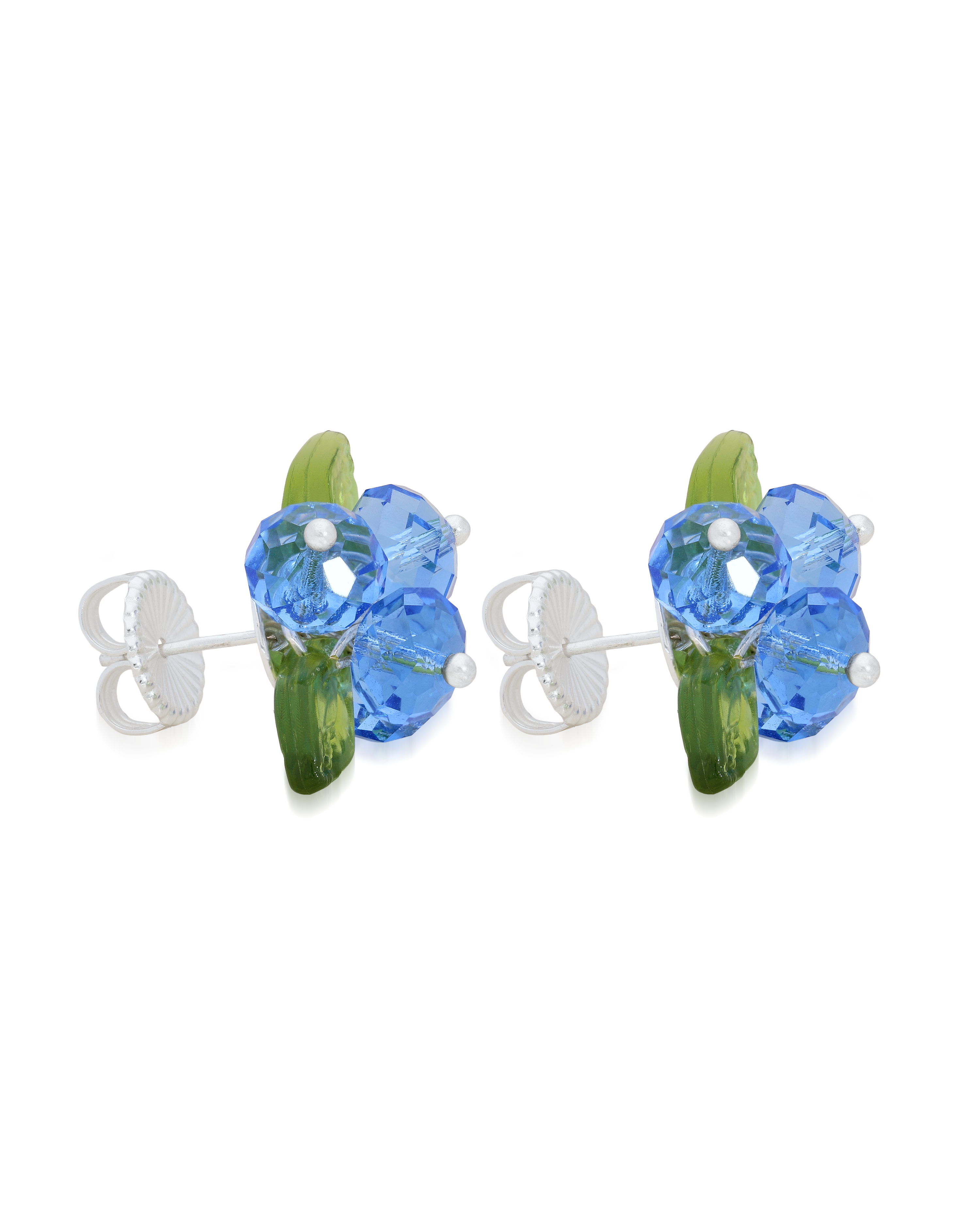 Blueberry Romance Earrings in Silver