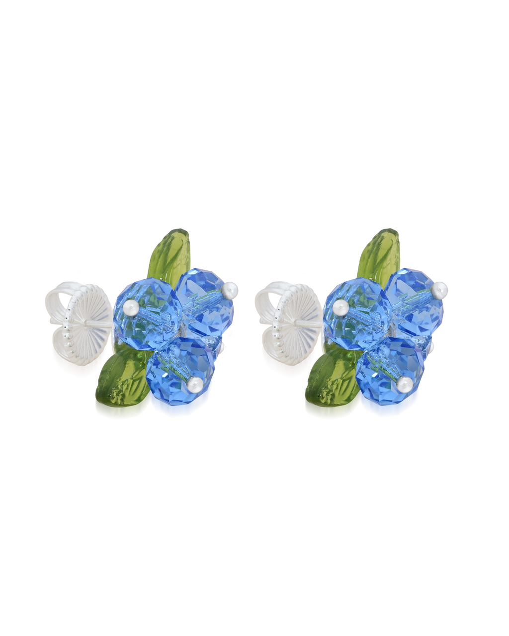 Blueberry Romance Earrings in Silver