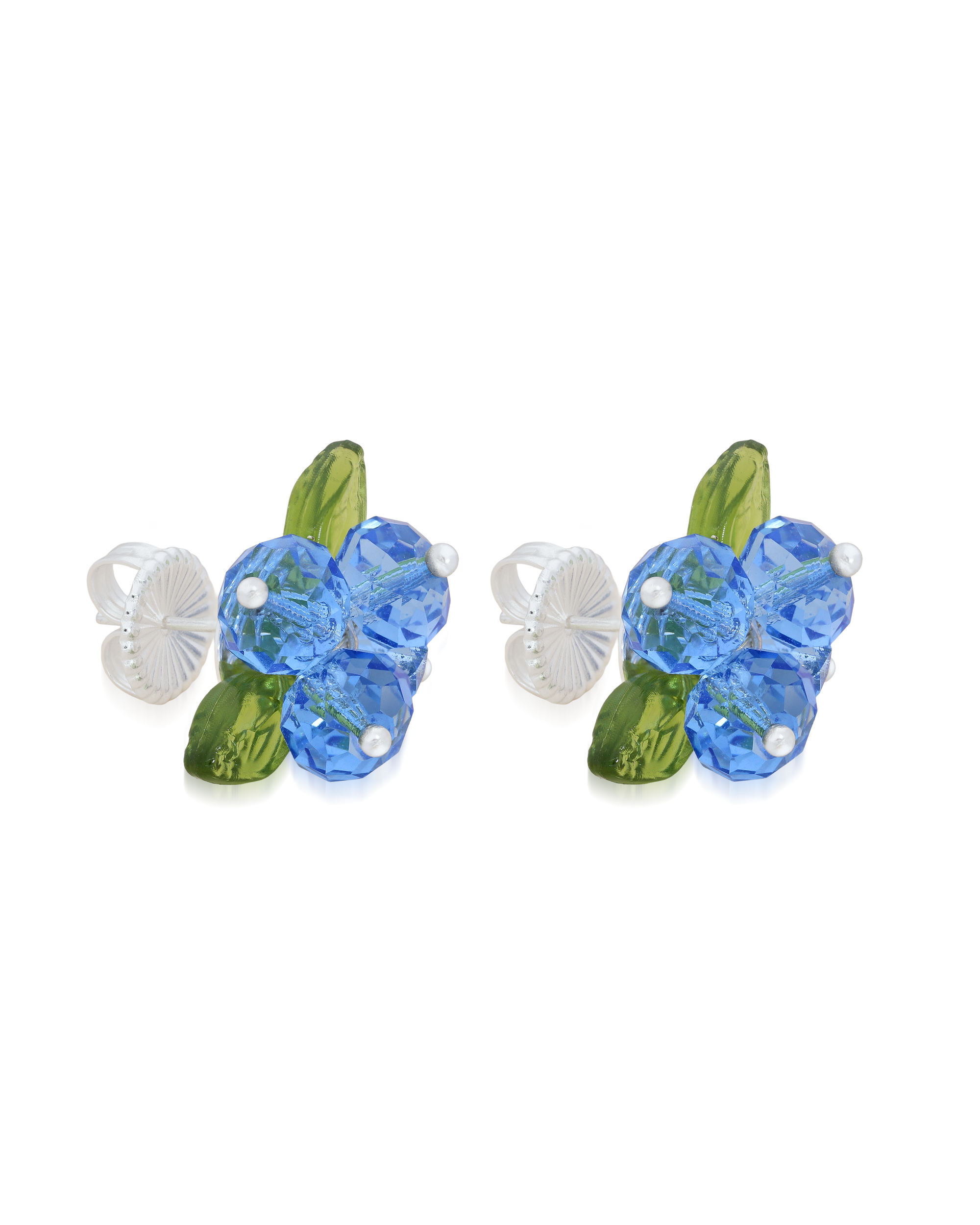 Blueberry Romance Earrings in Silver