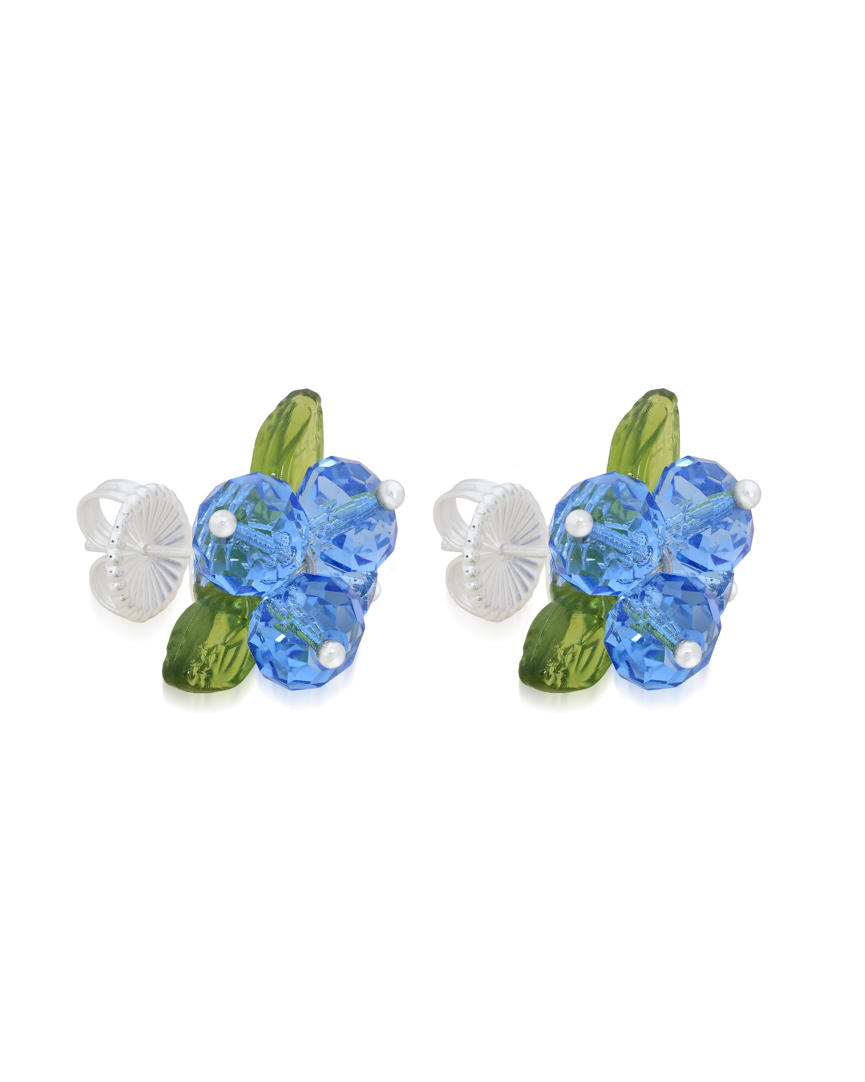Blueberry Romance Earrings in Silver