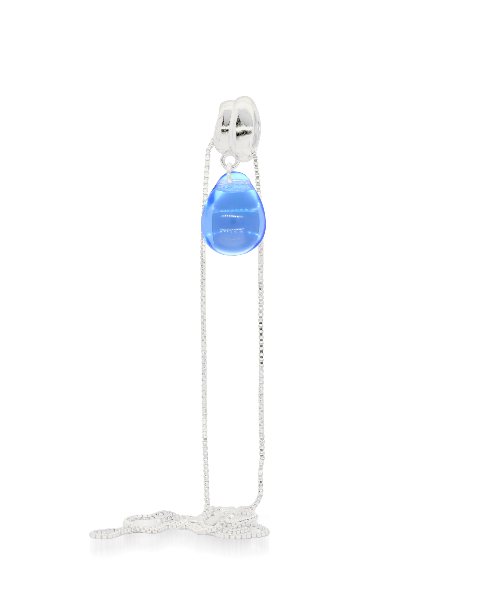 Sugar Drop Blue Necklace in Silver