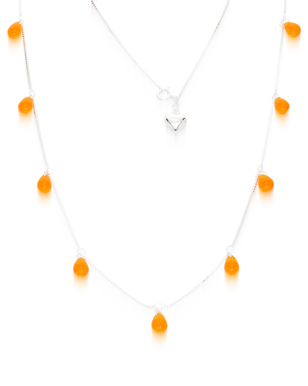 Fuzzy Peach Necklace in Silver