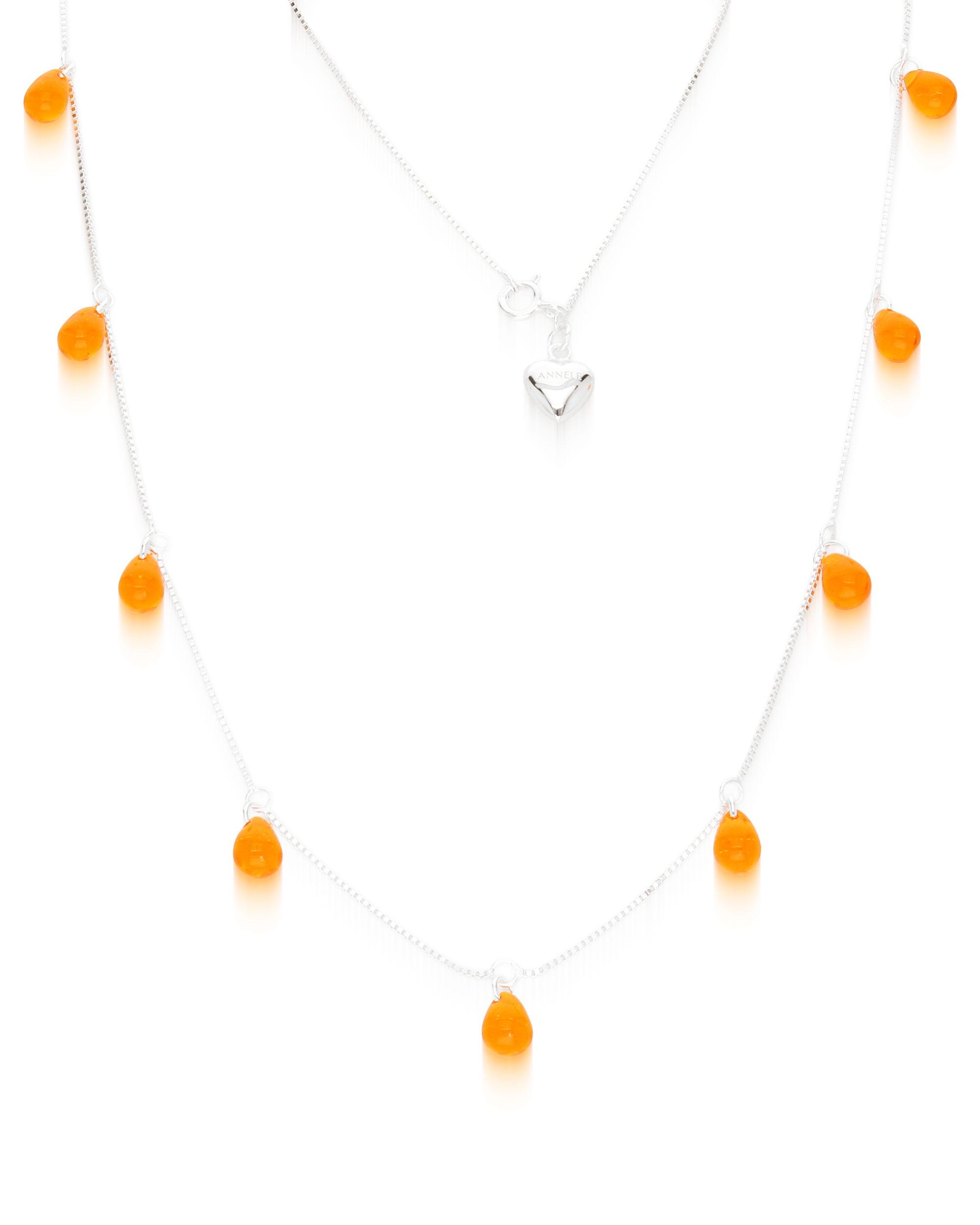 Fuzzy Peach Necklace in Silver