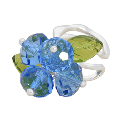 Blueberry Romance Earcuff in Silver