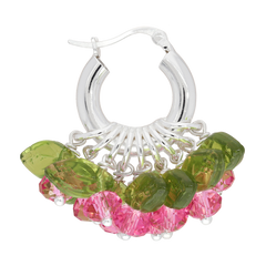 Mini Rose Fields Forever Earrings in Silver
