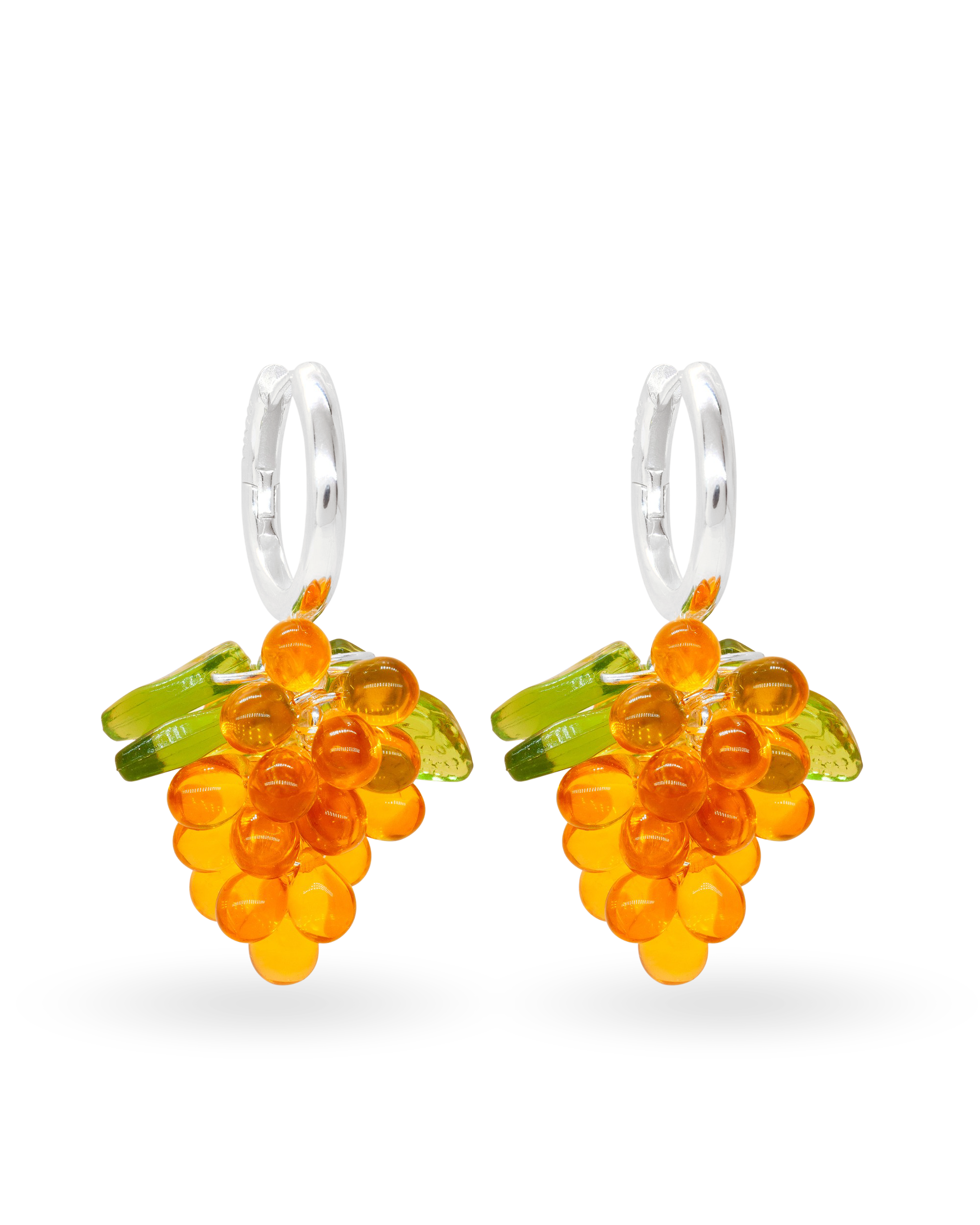 Apricot Jelly Earrings in Silver
