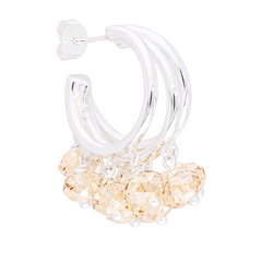Cream Supreme Earrings in Silver